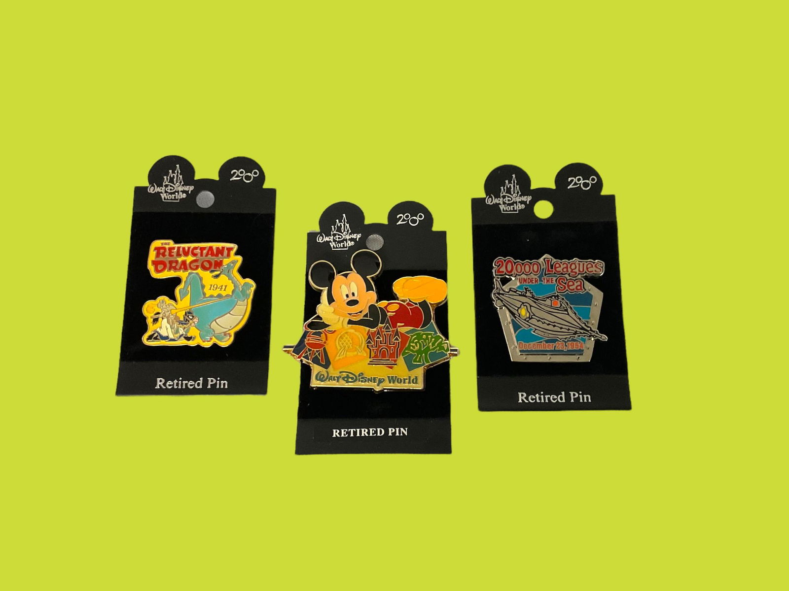Collection of 3 Disney Retired Collector Pins 20,000 Leagues, Walt Disney World, The Reluctant (1 of 4)