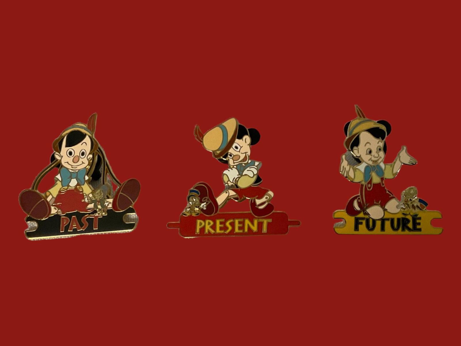 Past Present Future Pinoccho Pins Limited Edition of 1200 Disney Official Pin Trading 2003 (1 of 3)