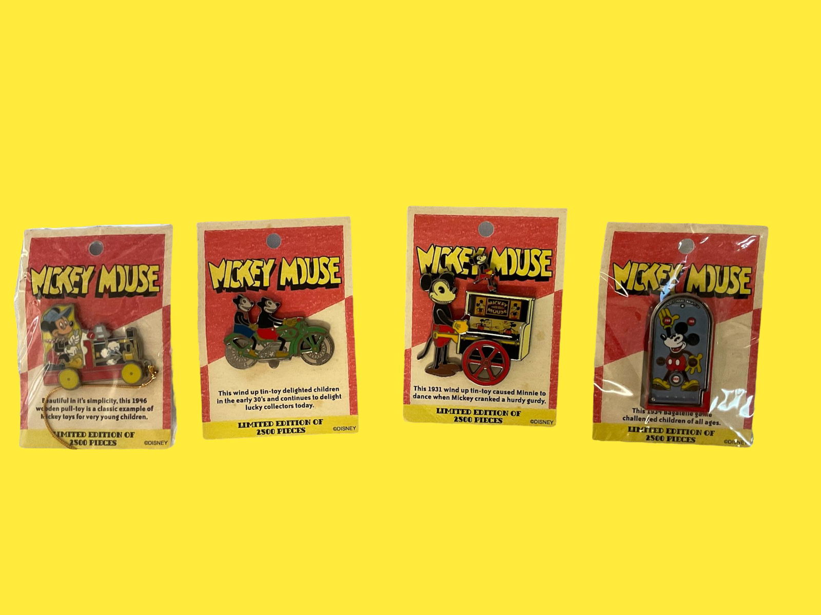 Group of 4 Mickey Mouse Limited Edition Pins Retro Toys (1 of 5)