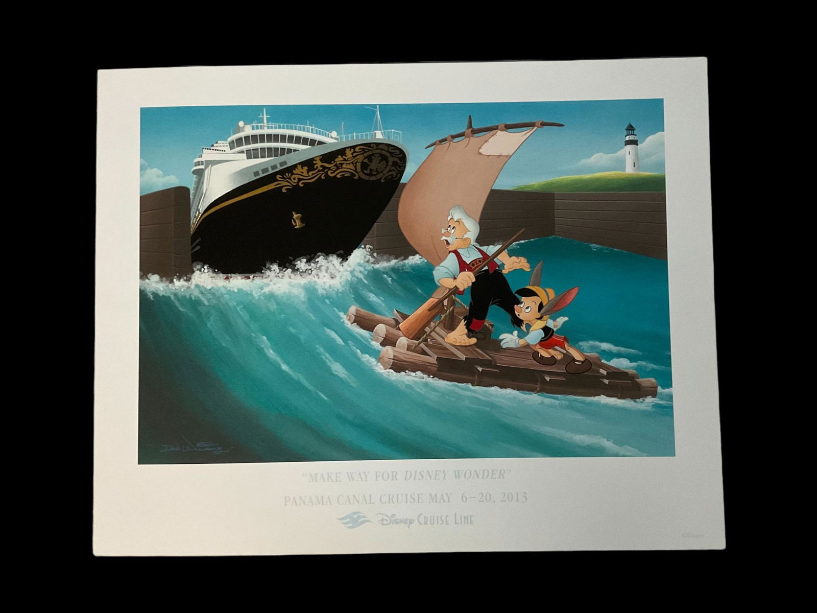 "Make Way for Disney Wonder" Panama Canal Cruise 2013 Unframed Limited Edition Lithograph COA (1 of 6)