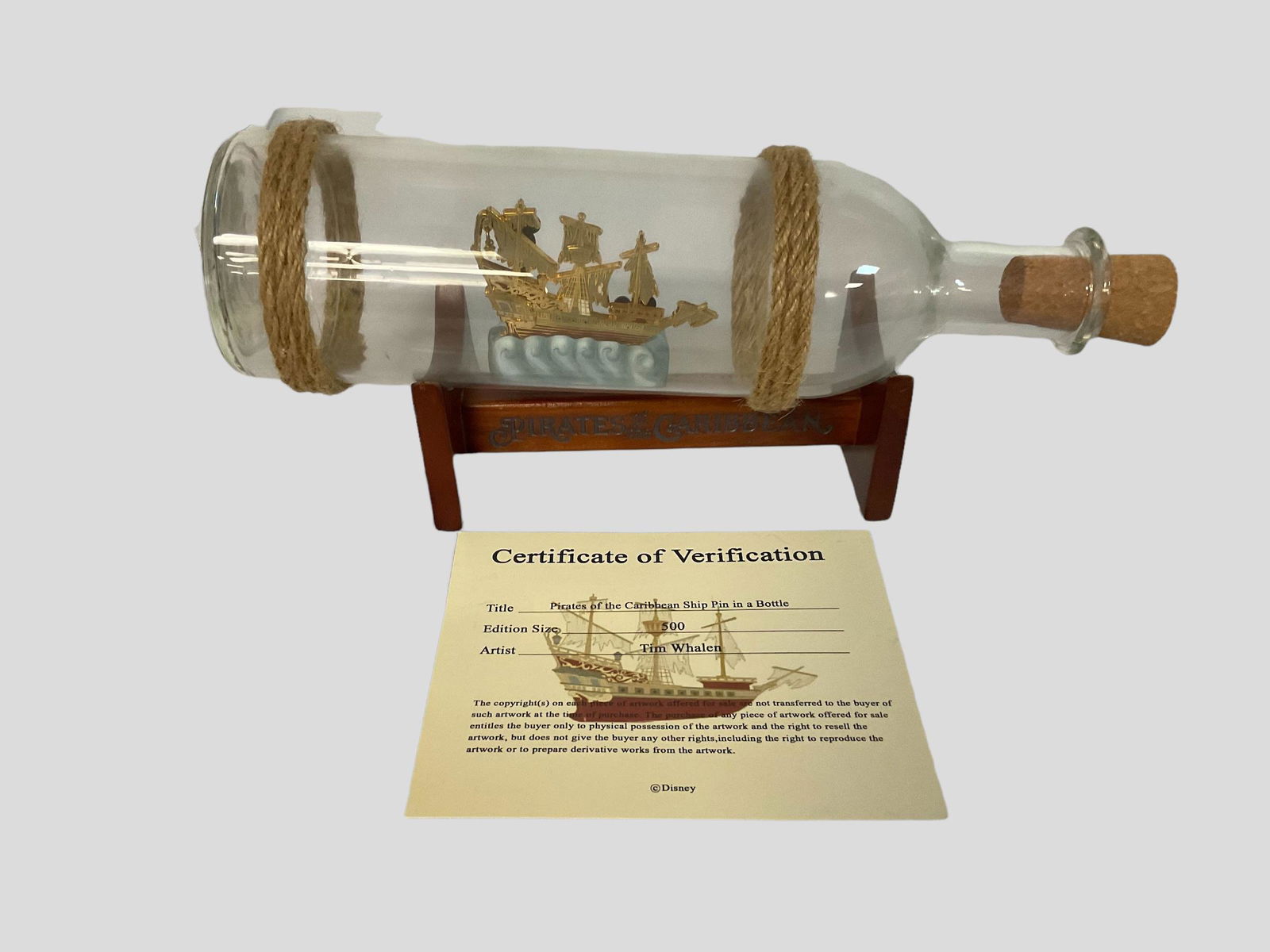 Pirates of the Caribbean Ship Pin in a Bottle Limited Edition Artist Tim Whalen (1 of 6)