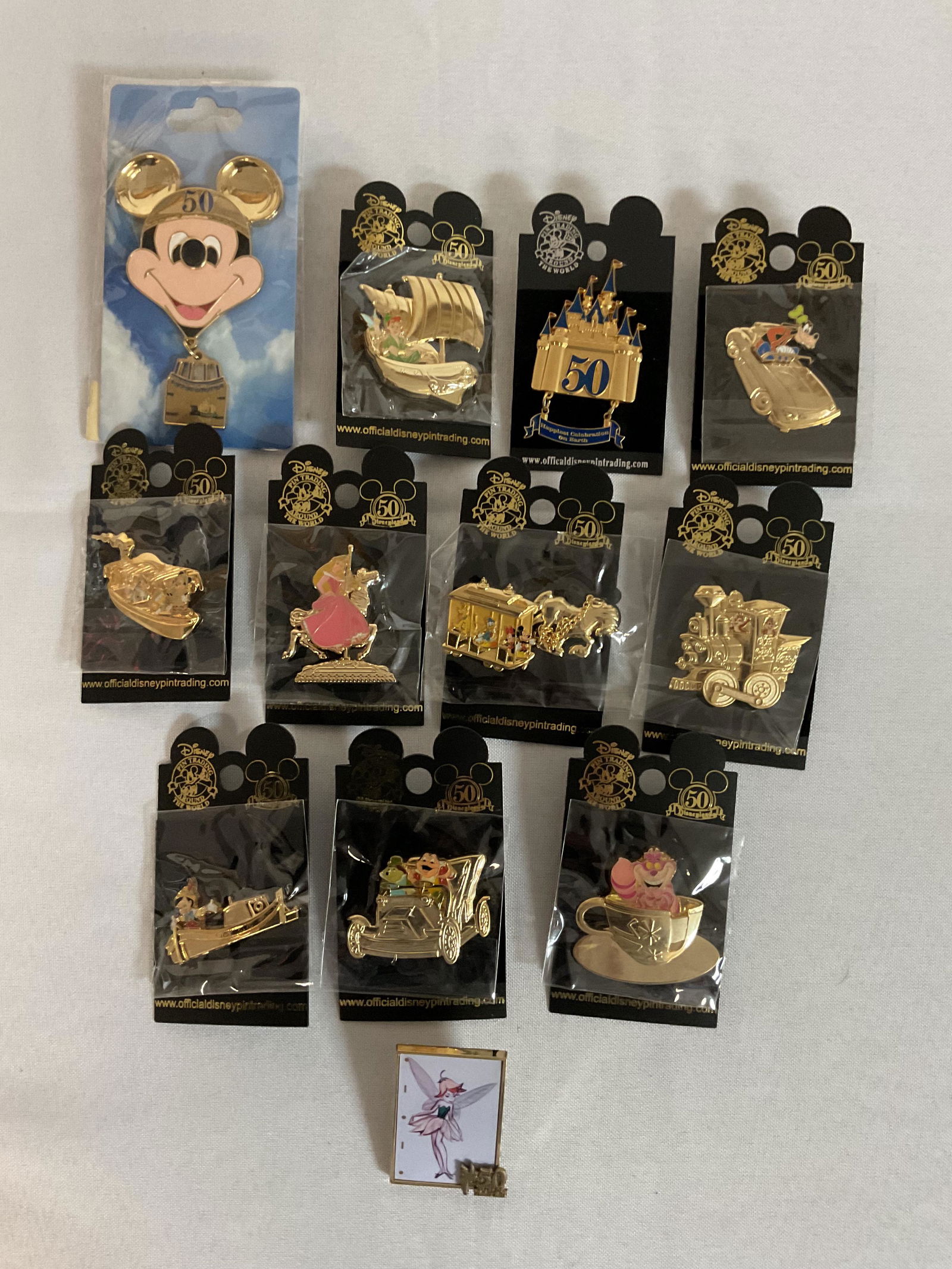 Disney Around the World Golden Vehicles Collection Trading Pins Set of 12 (1 of 5)