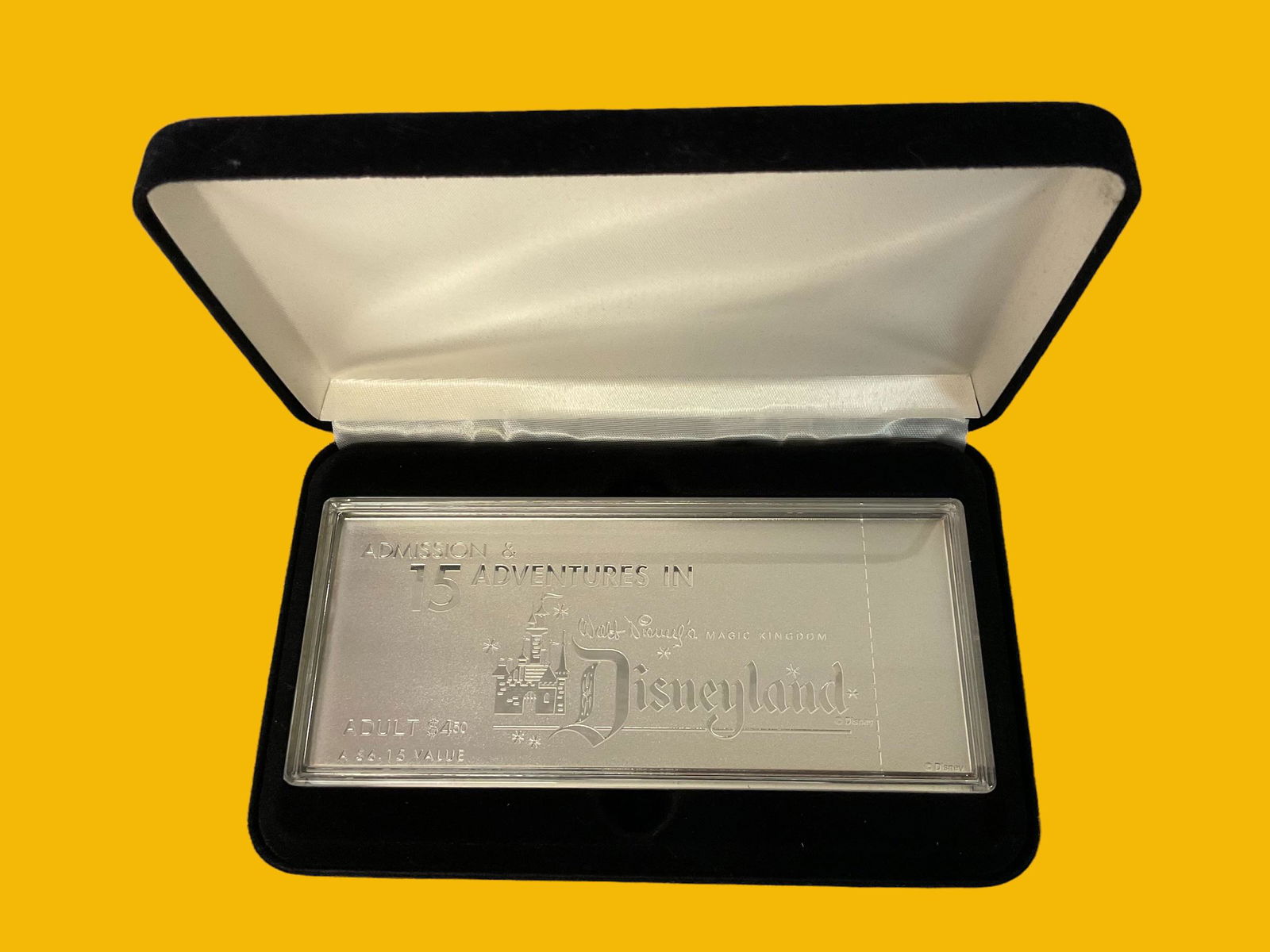 Disneyland Replica Silver Plated E-Ticket and Ticket Book Limited Edition with Display Case (1 of 7)