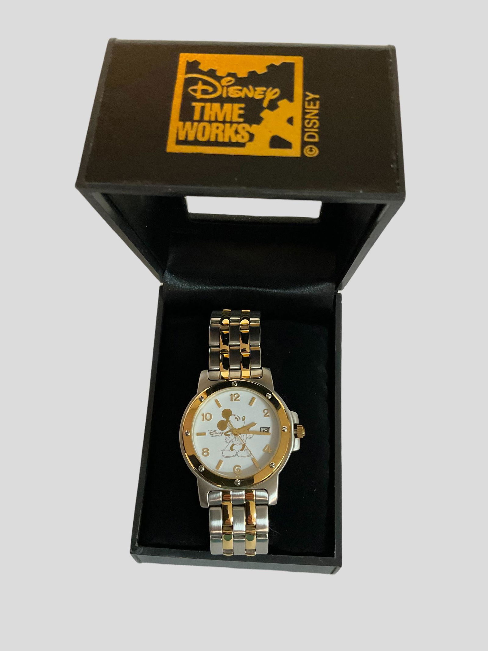 Disney Time Works Two Tone Steel Band Mickey Mouse Watch (1 of 4)