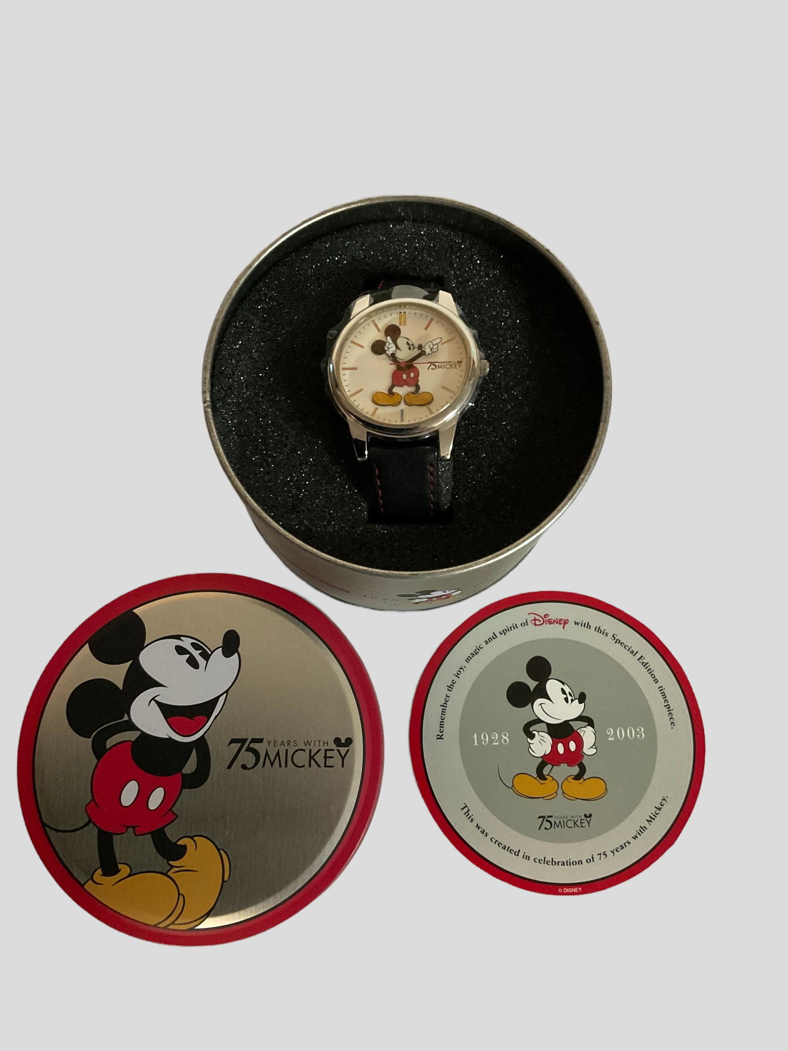 Mickey Mouse 75 Years with Mickey Wrist Watch with Tin Box (1 of 6)