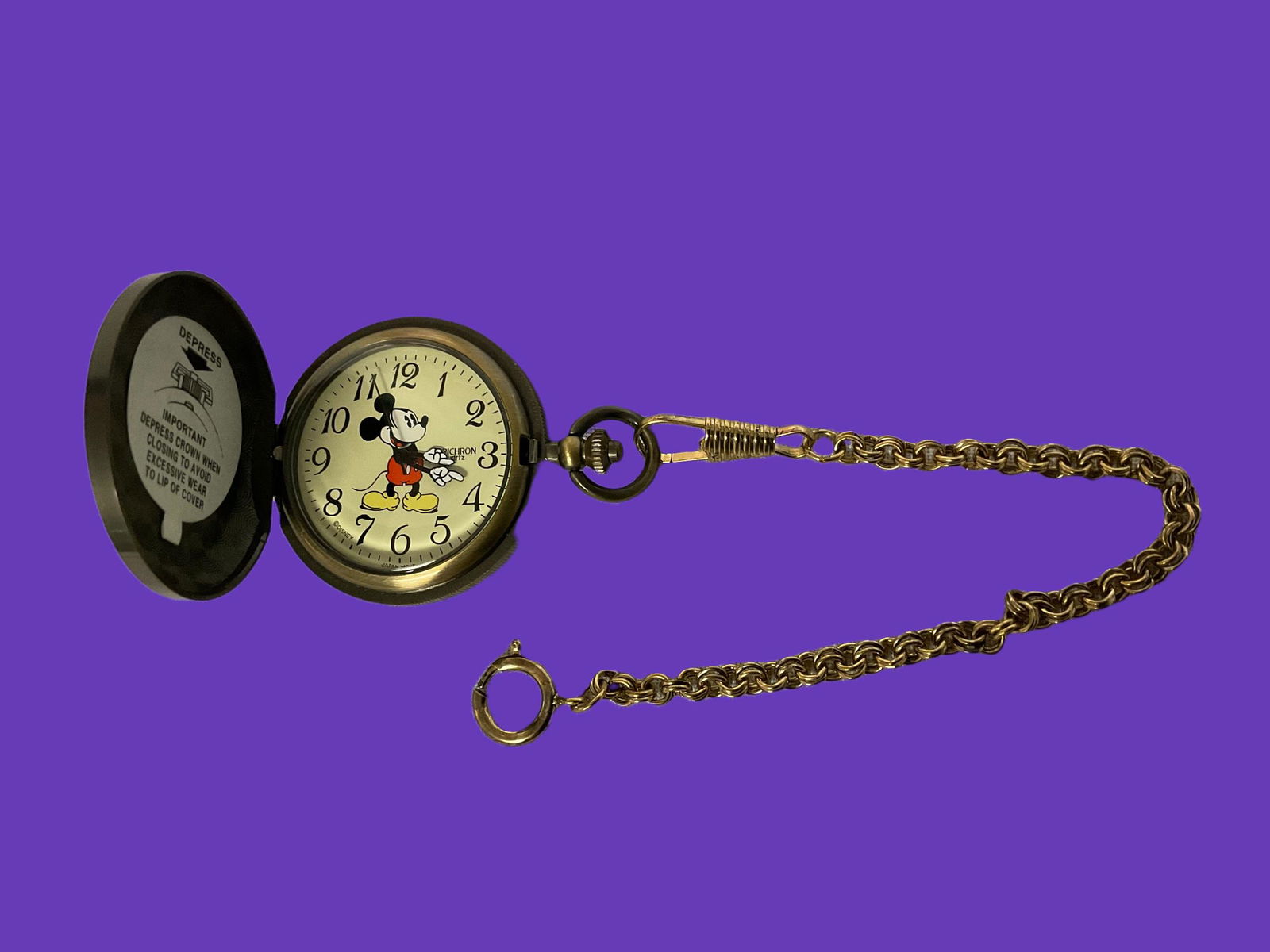 Mickey Mouse Verichron Quartz Pocket Watch