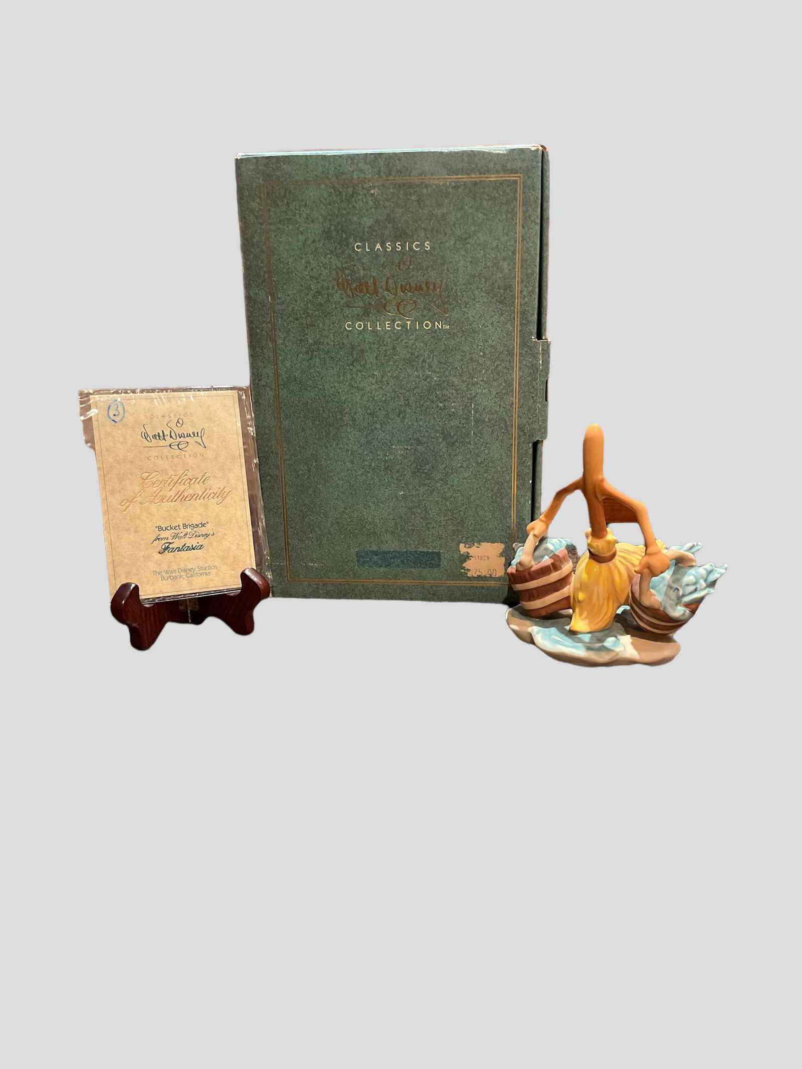 Walt Disney Classics Collection Fantasia Bucket Brigade with COA and Box: Walt Disney Classics Collection "Bucket Brigade" from Walt Disney's Fantasia with COA and Box, Measures approximately 6" W x 6" H x 4" D, Condition very good, see photographs