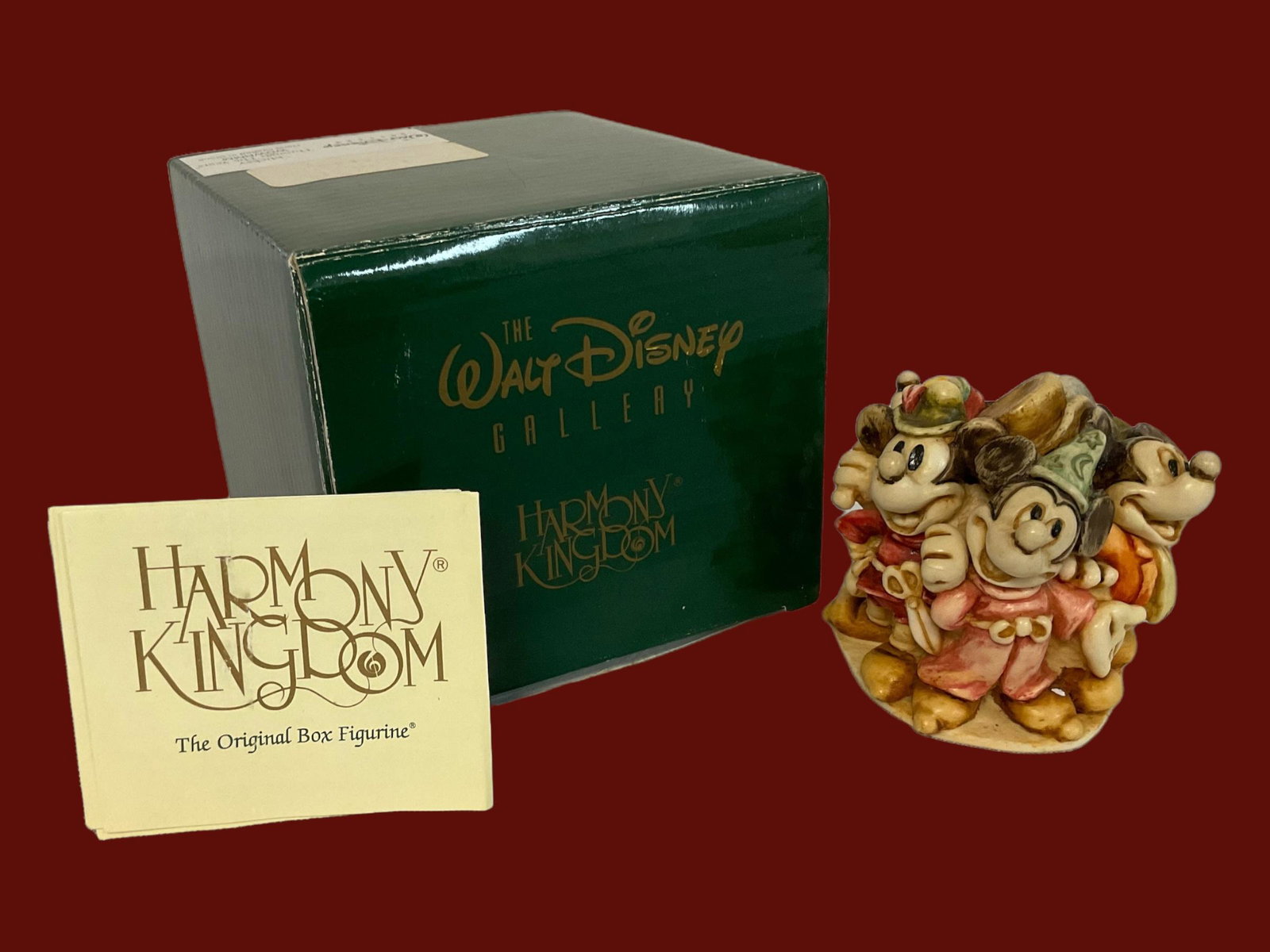 The Walt Disney Gallery Harmony Kingdom Mickey Through the Years: The Walt Disney Gallery Harmony Kingdom Mickey Through the Years, Measures 3" x 3" x 3", Condition very good, see photographs