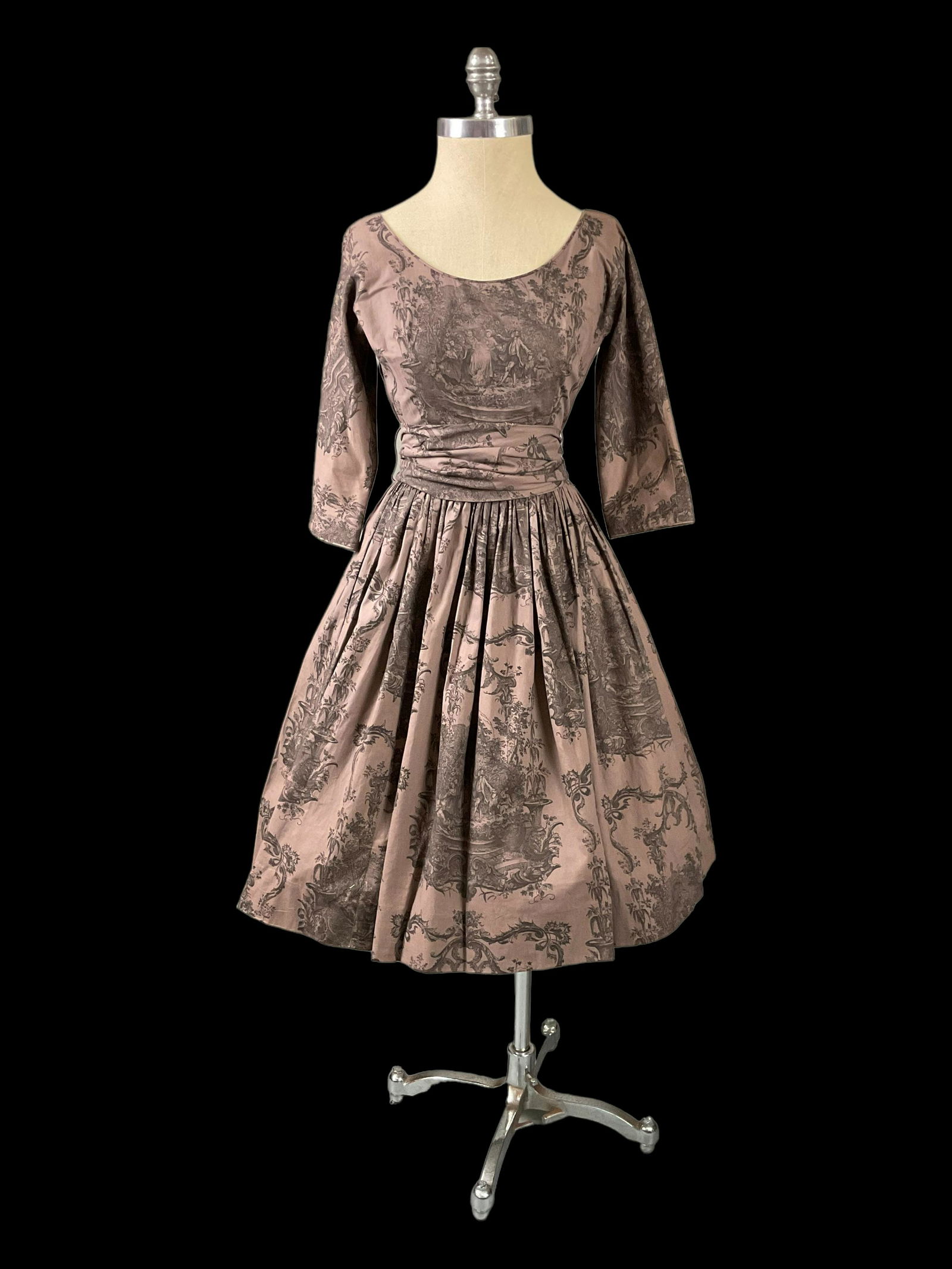 1950s Jonathan Logan Cotton Toile Day Dress (1 of 6)