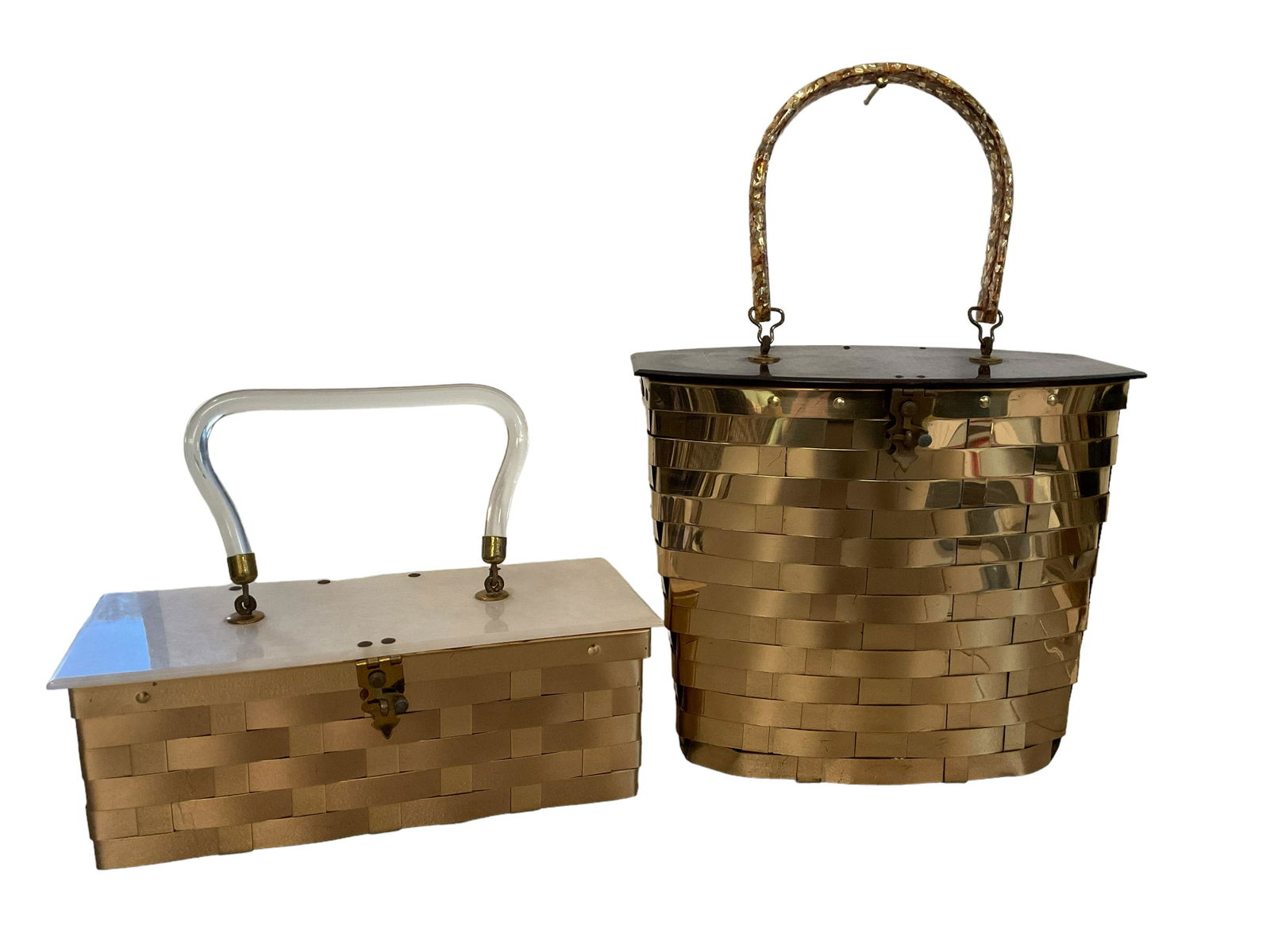 2 Dorset Rex Fifth Avenue Woven Brass and Plastic Purses (1 of 9)
