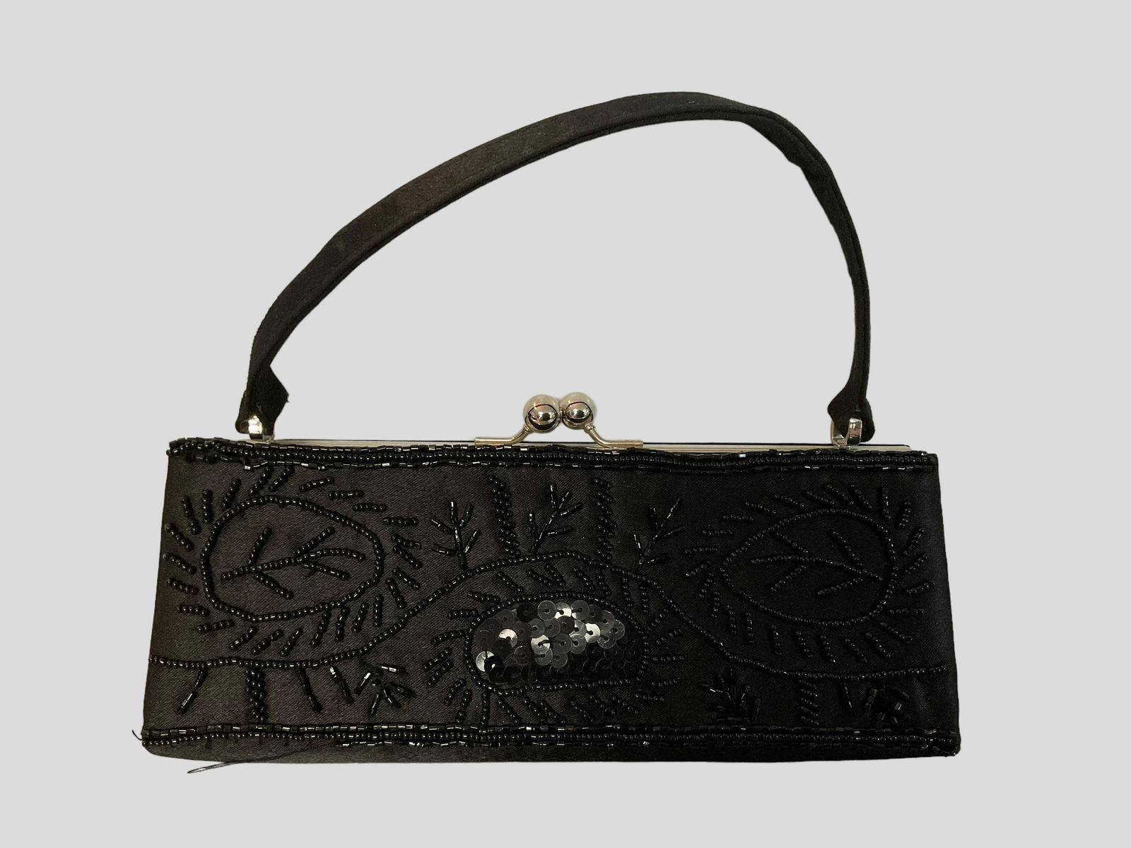 Bon Vent Black Beaded Evening Bag (1 of 5)