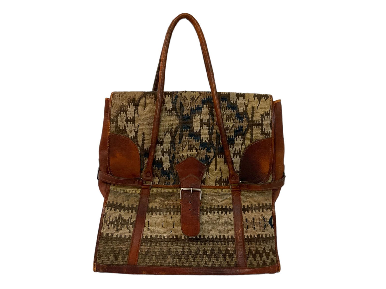 Vintage Leather Tapestry Satchel (1 of 3)