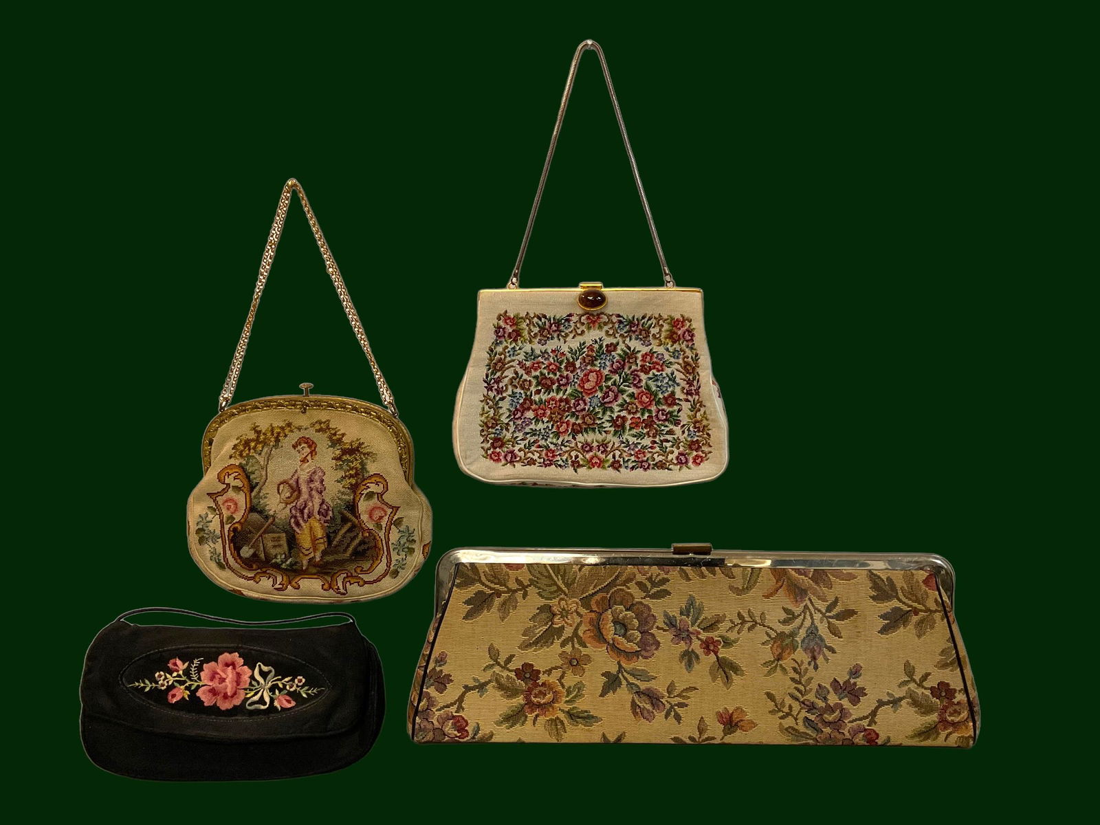 Assortment of 4 Vintage Tapestry Handbags (1 of 6)