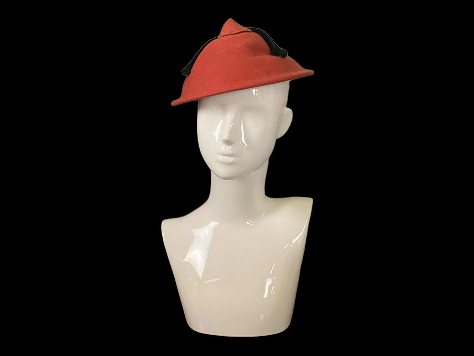 Felt Coolie Hat with Black Velvet Tassle (1 of 6)