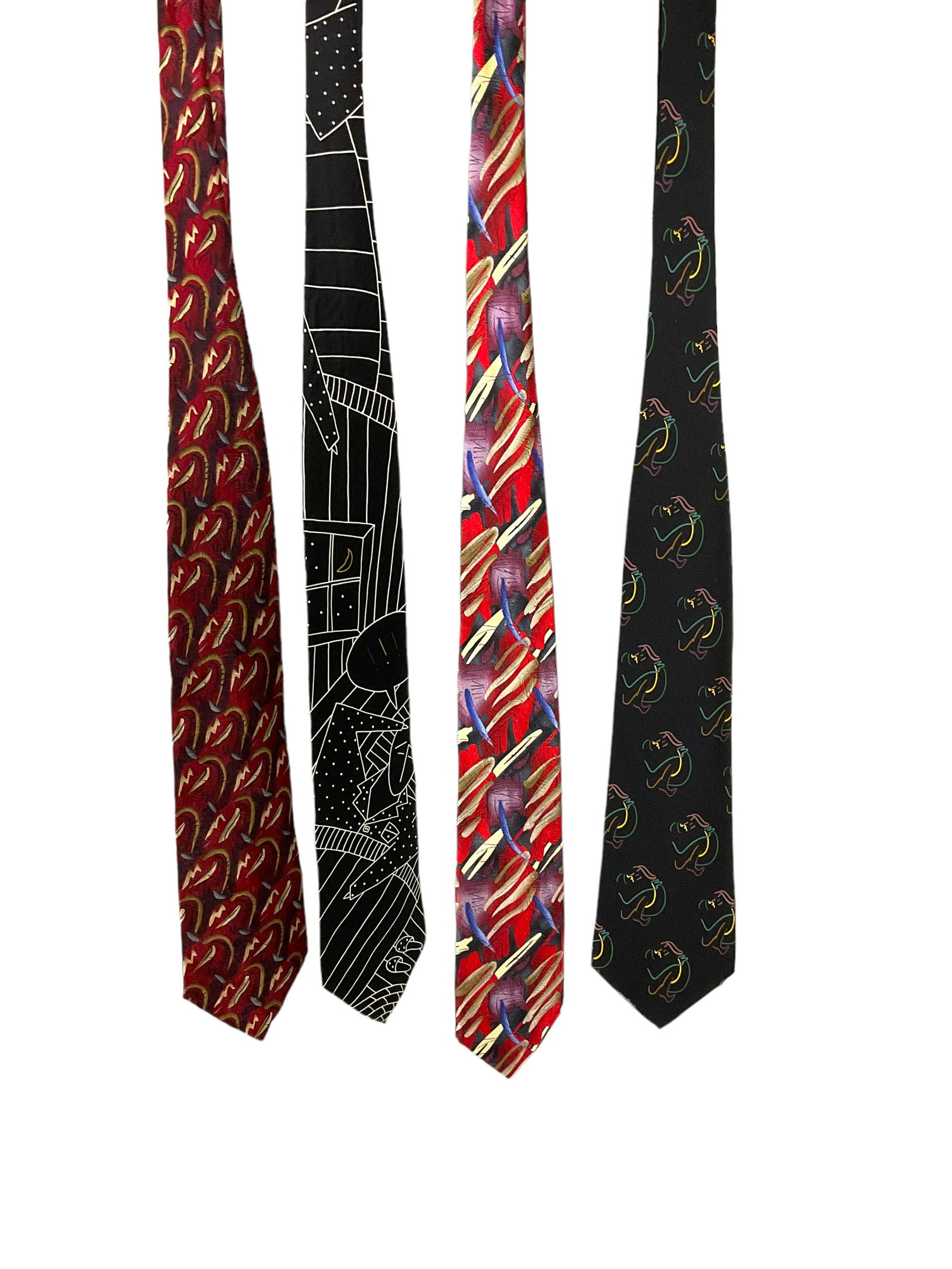 Group of 4 Mens Silk Ties Jerry Garcia John Lennon Beatles (1 of 7)