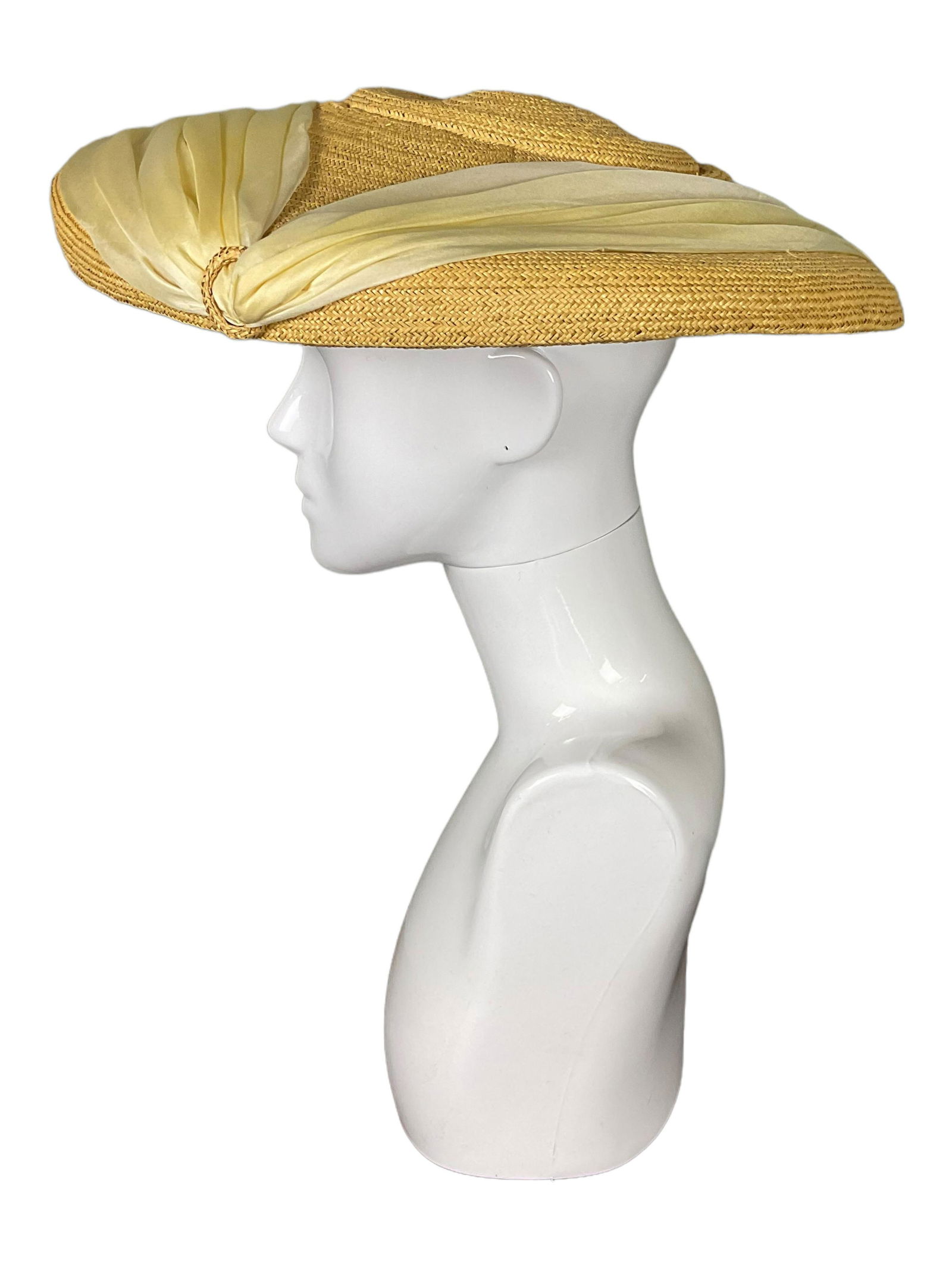 Tan Straw Hat with Yellow Scarf (1 of 7)
