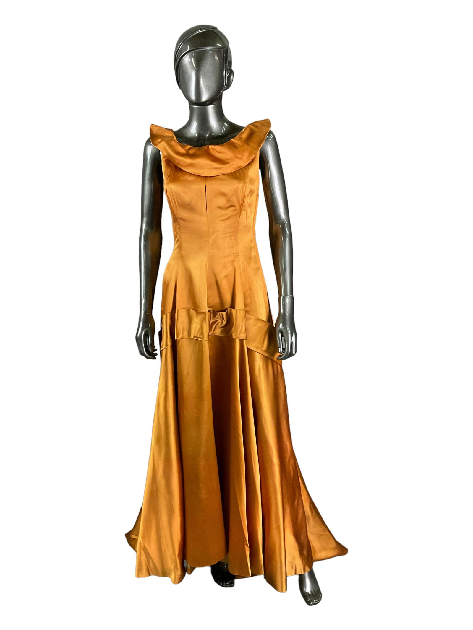 Satin Bias Cut Evening Gown (1 of 12)