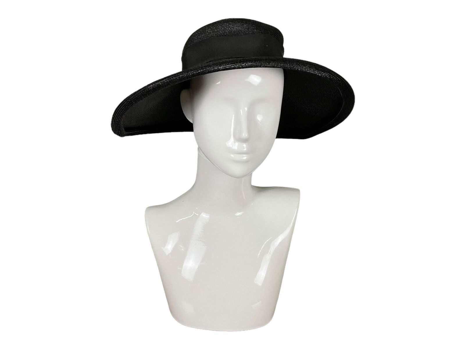 Black Straw Broad Brimmed Hat (1 of 6)