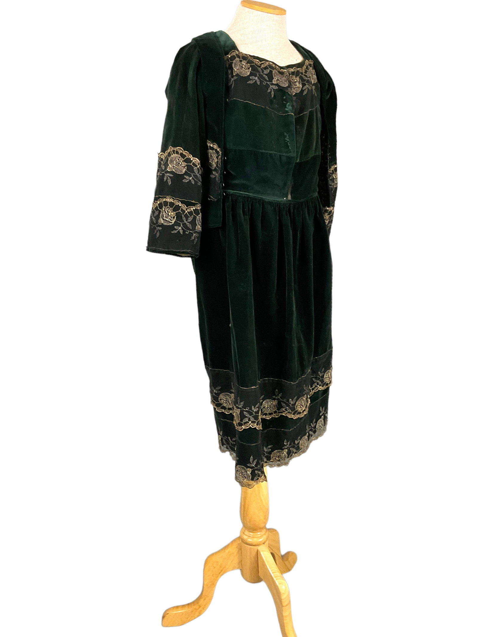 Turn of The Century Little Girls Velvet 2 Piece Dress (1 of 8)