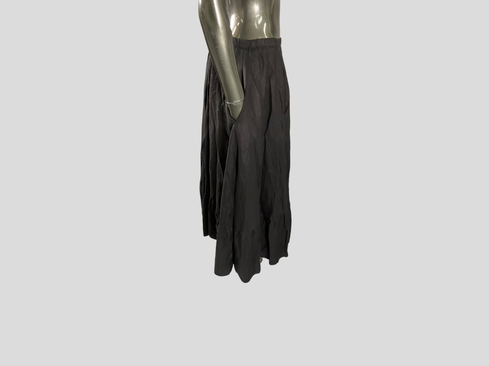 Long Black Vintage Skirt by Catherine Ogust: Long Black Vintage Skirt by Catherine Ogust, Black skirt by Catherine Ogust for Penthouse Gallery, One size fits all, adjustable waist, Approximately 32” long, Condition good, no tears, stains o