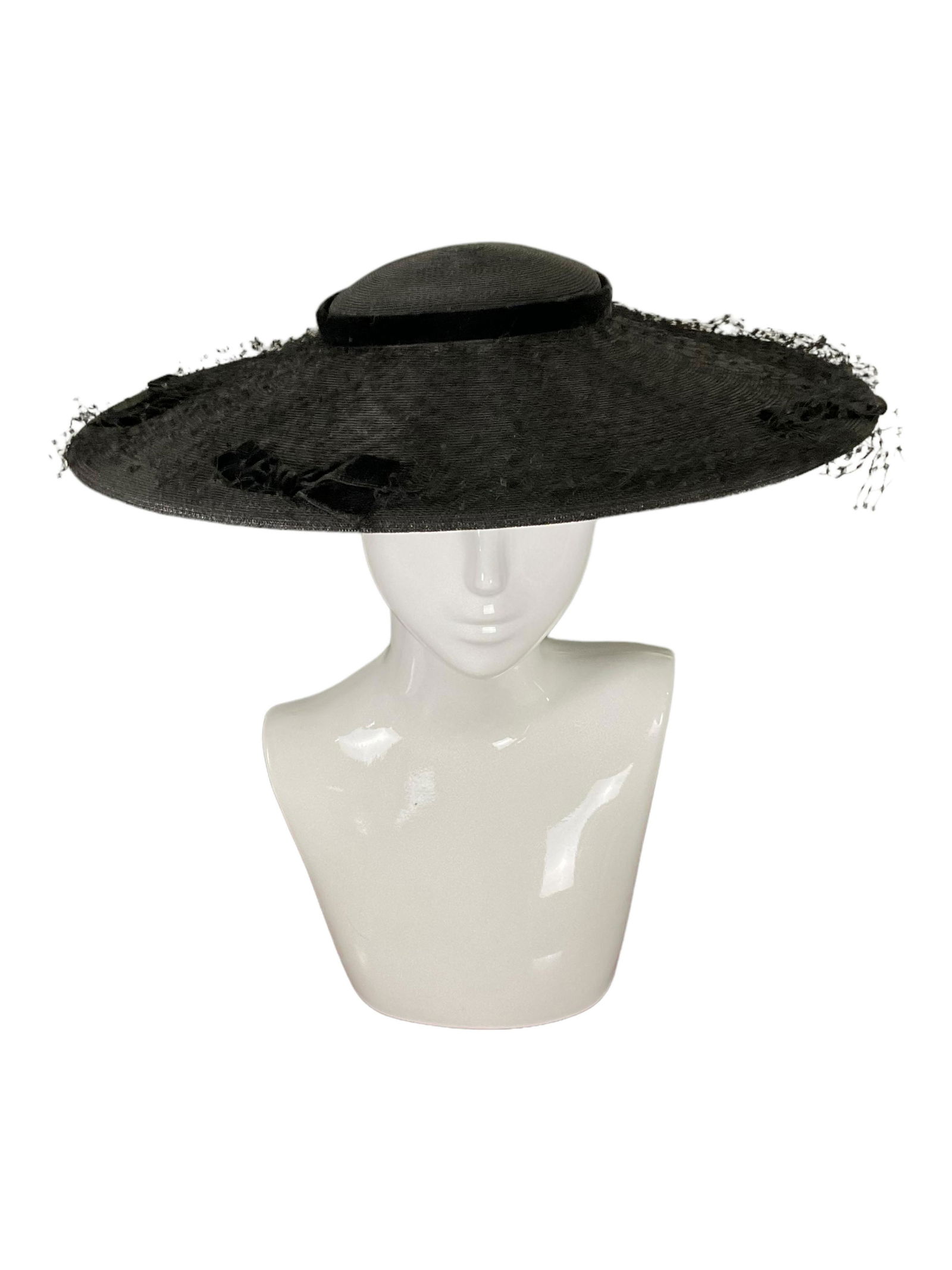 Chic Straw Cartwheel Hat with Shallow Crown (1 of 5)