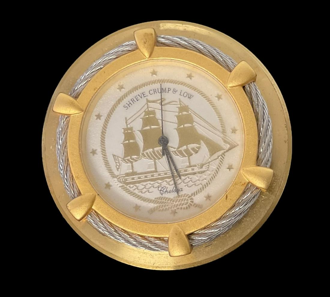 Chelsea Cable Brass Paperweight Clock Advertisement for Shreve Crump & Low (1 of 8)