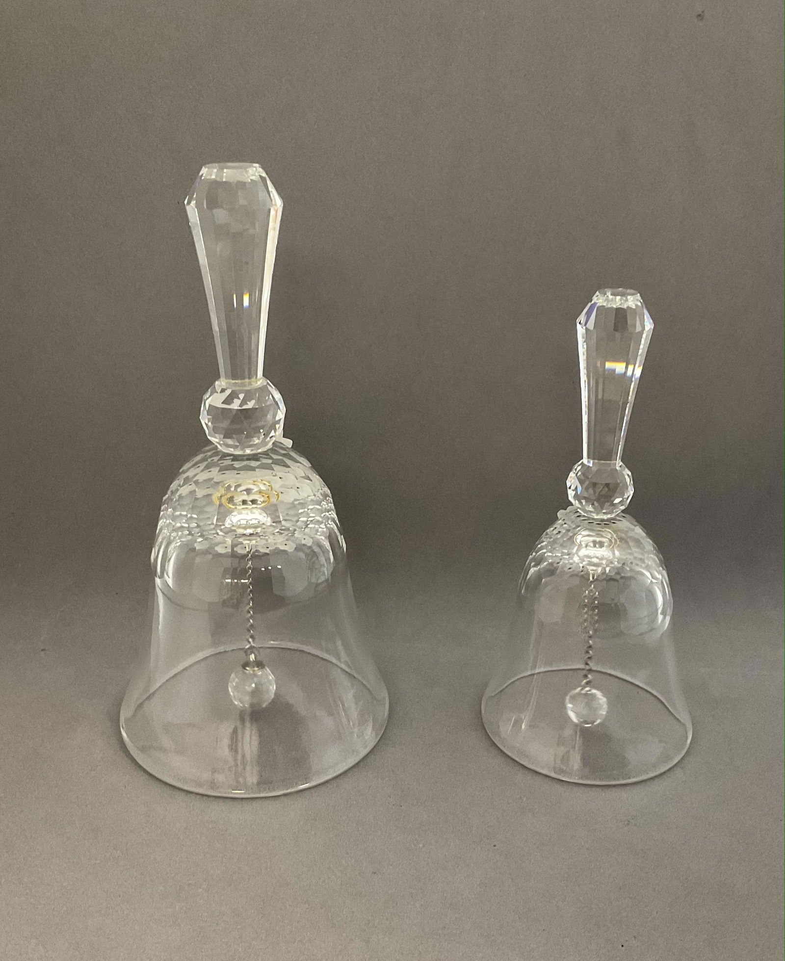 Pair of Swarovski Crystal Figurines Medium Dinner Bell and Large Dinner Bell (1 of 4)