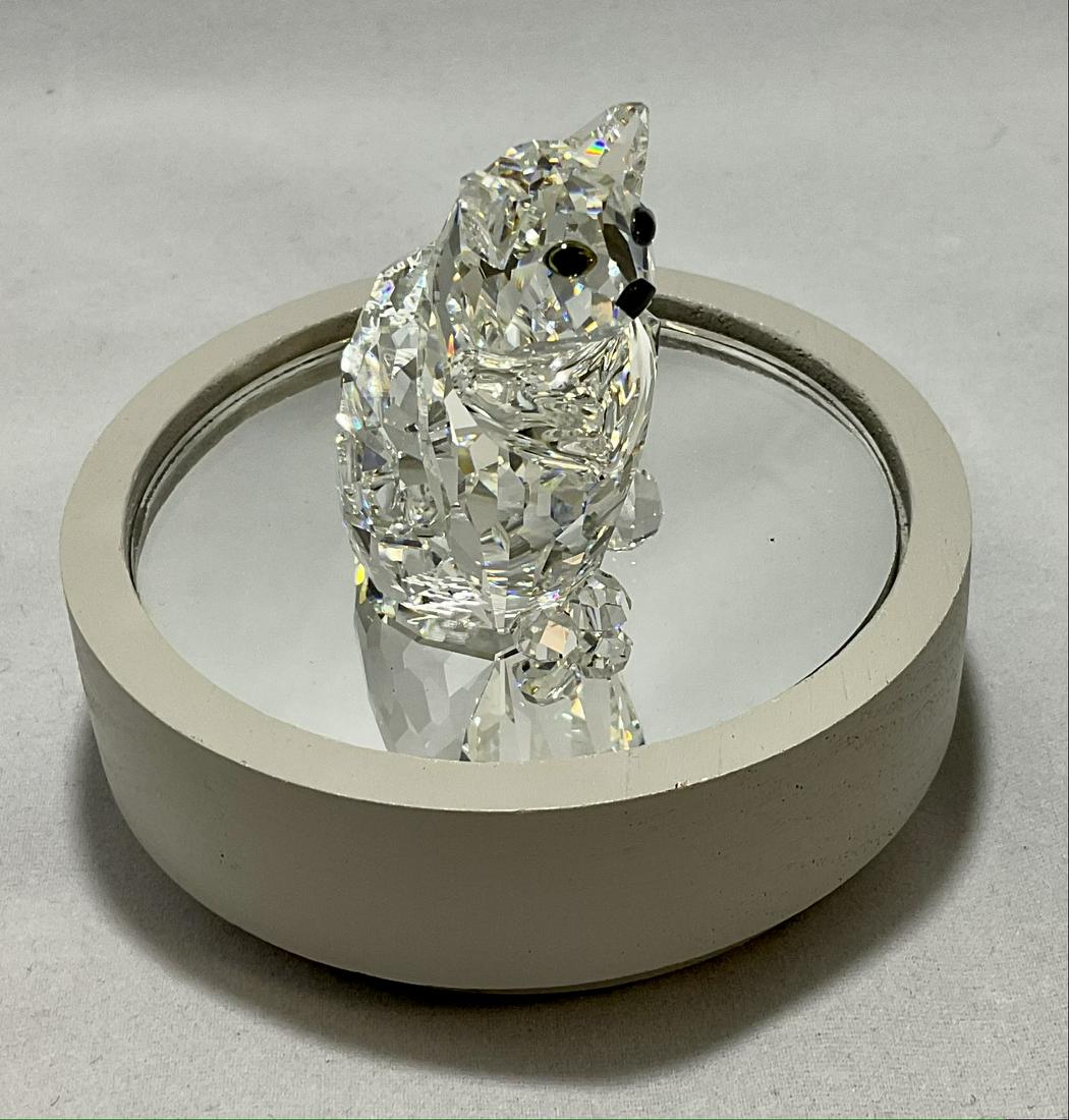 Swarovski Crystal Figurine Sitting Cat Signed (1 of 6)