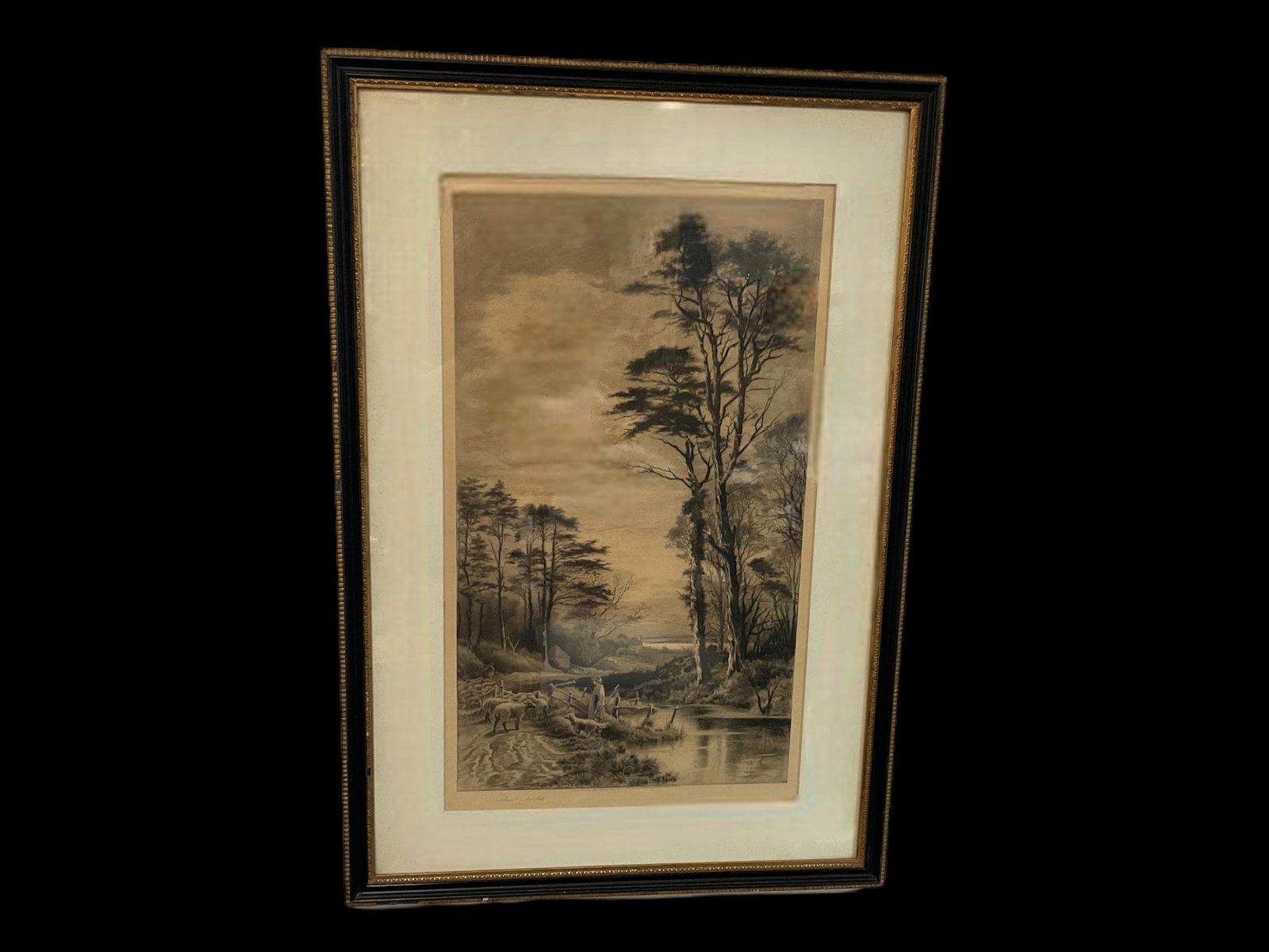 Scottish Country Engraving Published by Samuel Coombes 1891: Scottish Country Steel Plate Engraving, "London, Published May 1st, 1891 by Samuel Coombes, 331 Strands immediately opposite Somerset House" Signature unknown, Frame measures 24 3/4" x 36", Image meas