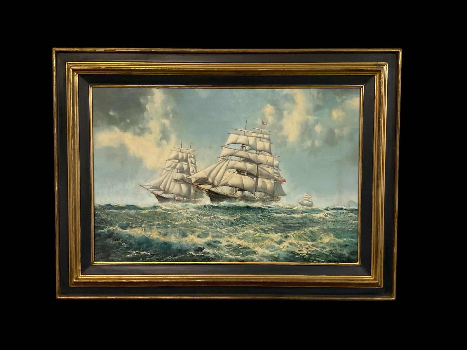 Arthur Royce Bradbury (English, 1892 - 1977) Oil on Board: Arthur Royce Bradbury (English, 1892 - 1977) Oil on Board, Frame measures 37 1/2" x 27 1/2", Image measures 28 3/4" x 19", Condition good, frame is chipped and scratched, see photographs