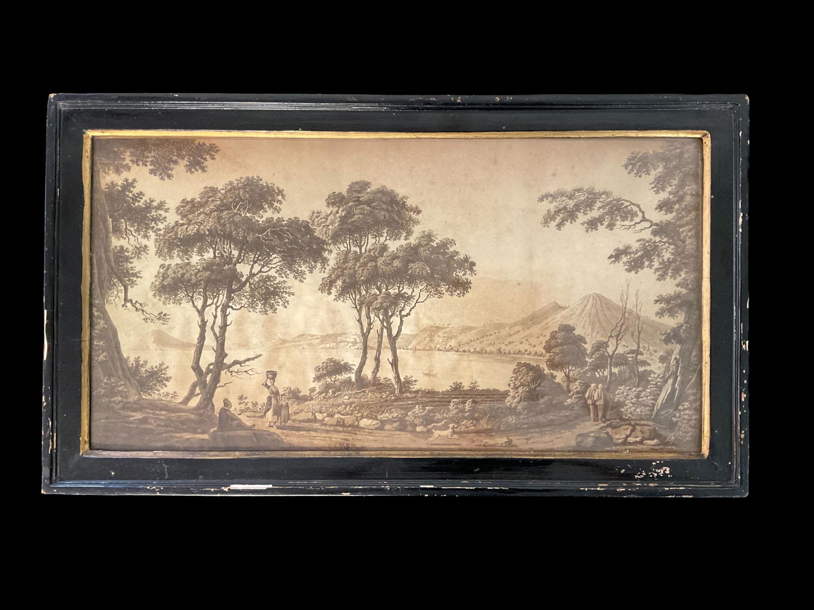 Distant View of the Coast and Castle of Baia, Etching circa late 18th Century (1 of 11)