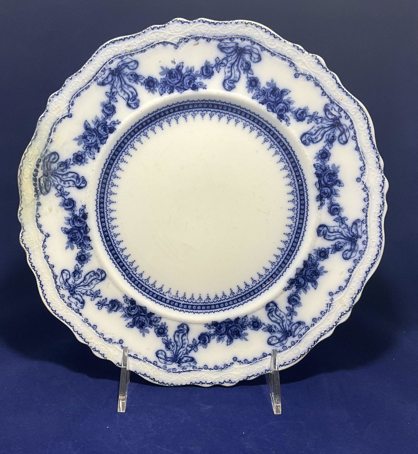 Antique Flow Blue Plate (1 of 4)