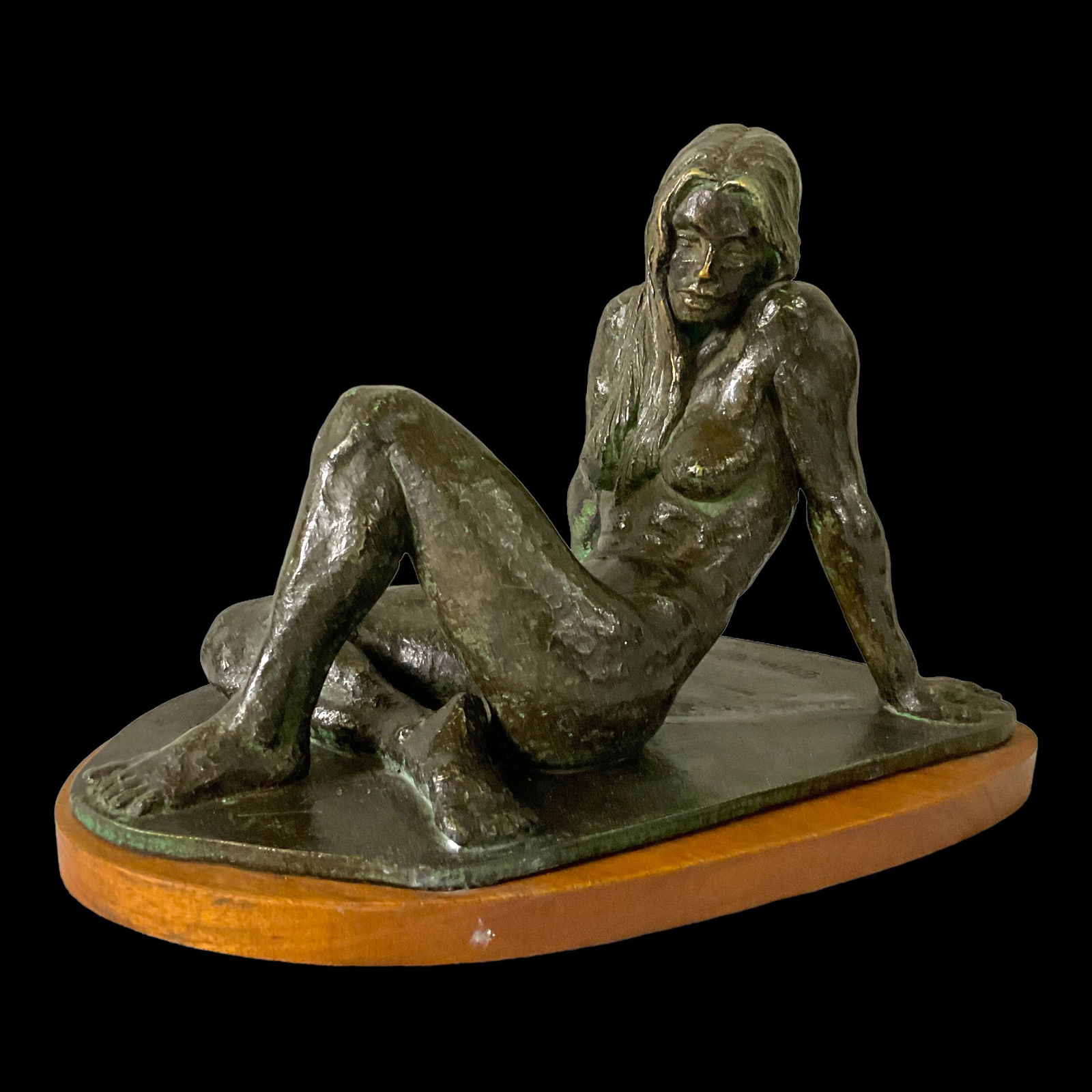 Thomas Holland Bronzed Resin Nude Limited Edition Signed and Dated 1968: Thomas Holland Bronzed Resin Nude Limited Edition Signed and Dated 1968, Signed T. Holland and Numbered 87/100, Mounted on Wood Base, Condition very good, see photographs