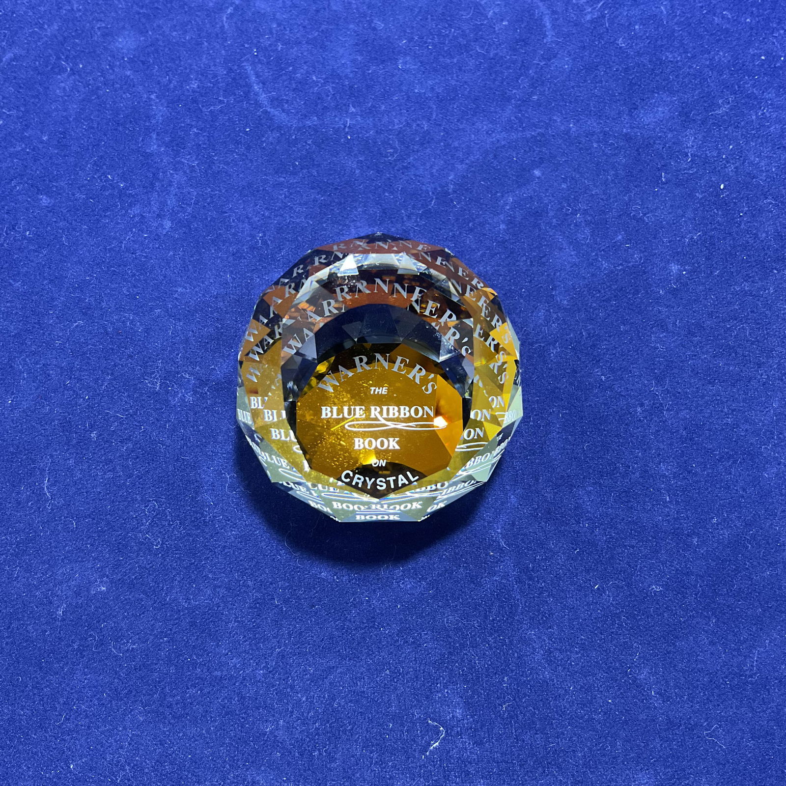 Swarovski Crystal Figurine 40mm Warner The Blue Ribbon Book of Crystal Round Paperweight Number (1 of 3)