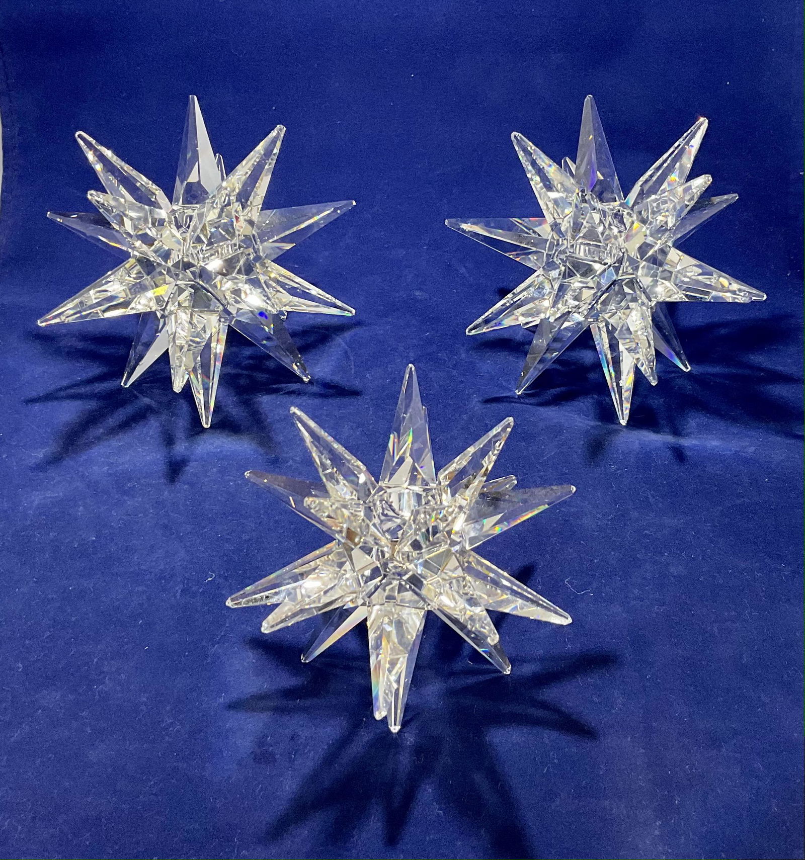 Group of 3 Swarovski Crystal Star Candleholders 2 Large Stars and 1 Medium Star (1 of 5)