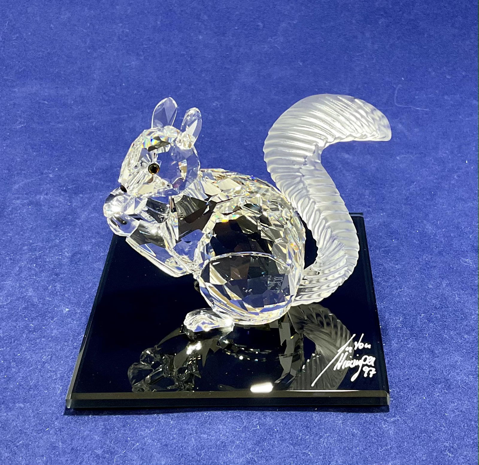 Swarovski Crystal Figurine Squirrel w/Stand 10th Anniversary Edition Signed (1 of 6)