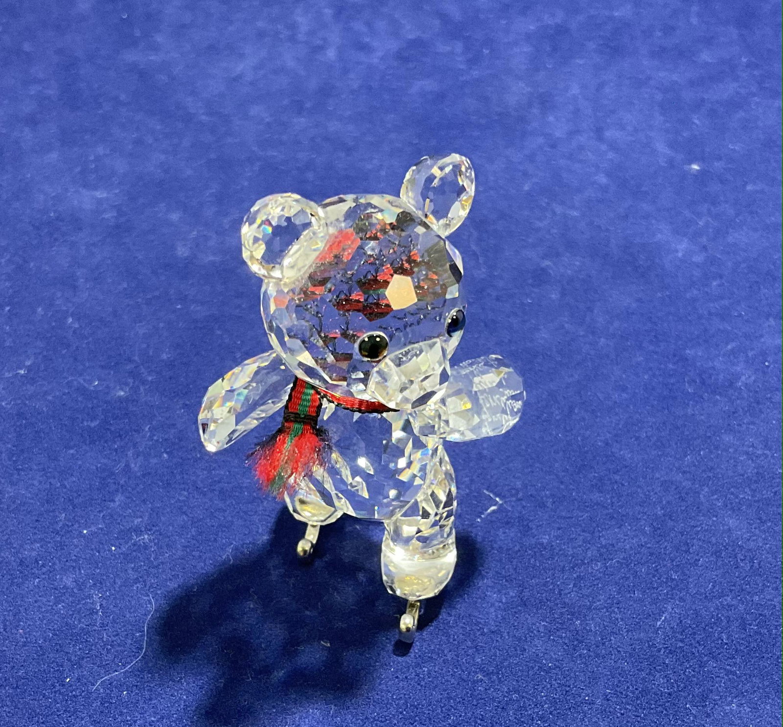 Swarovski Crystal Figurine Kris Bear on Skates: Swarovski Crystal Figurine Kris Bear on Skates, Signed, With Box, Note the original packing material has been replaced, Condition very good, see photographs