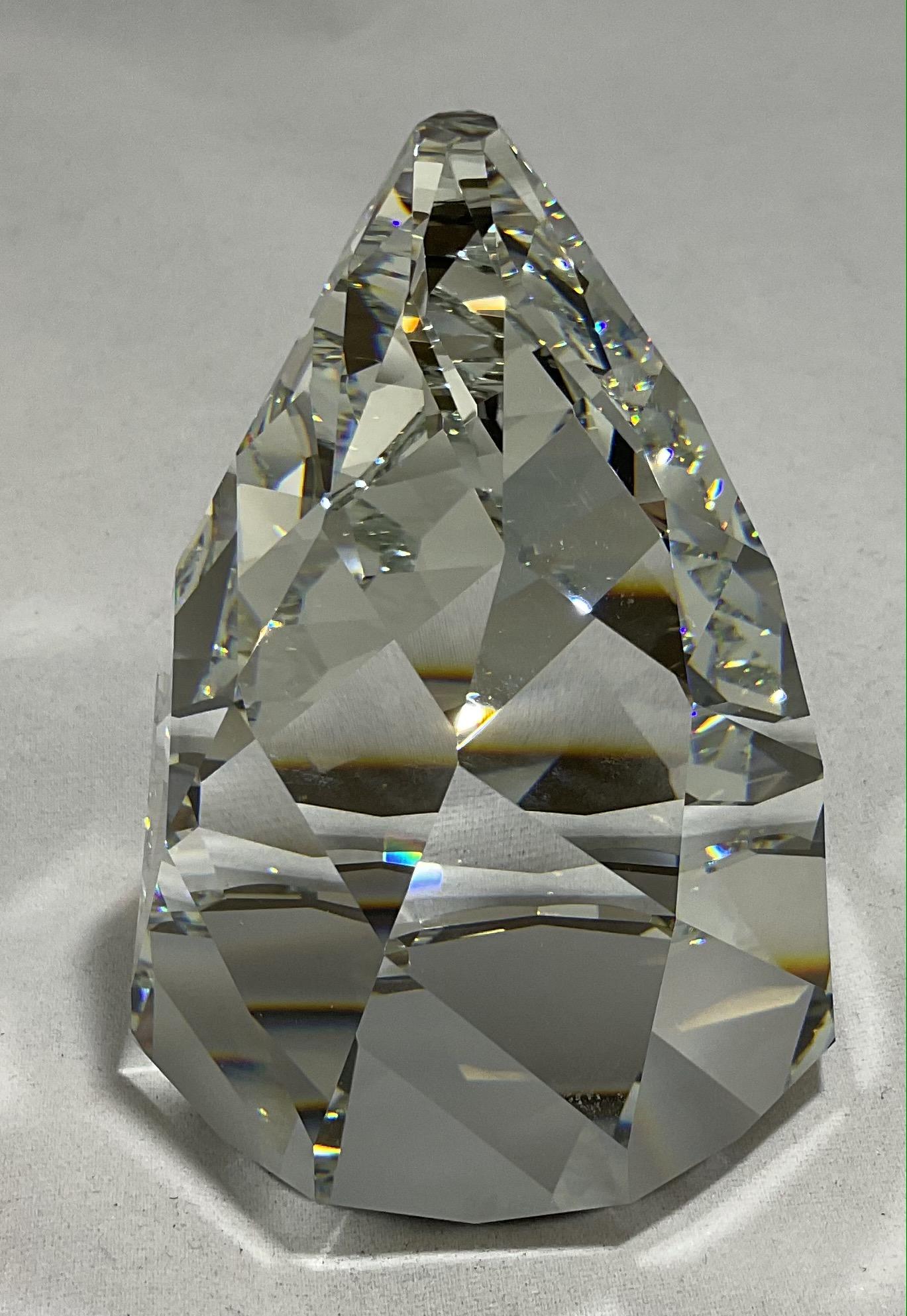 Swarovski Crystal Figurine Cone Paperweight: Swarovski Crystal Figurine Cone Paperweight, Unsigned, With Box, Note the original packing material has been replaced, Condition very good, see photographs