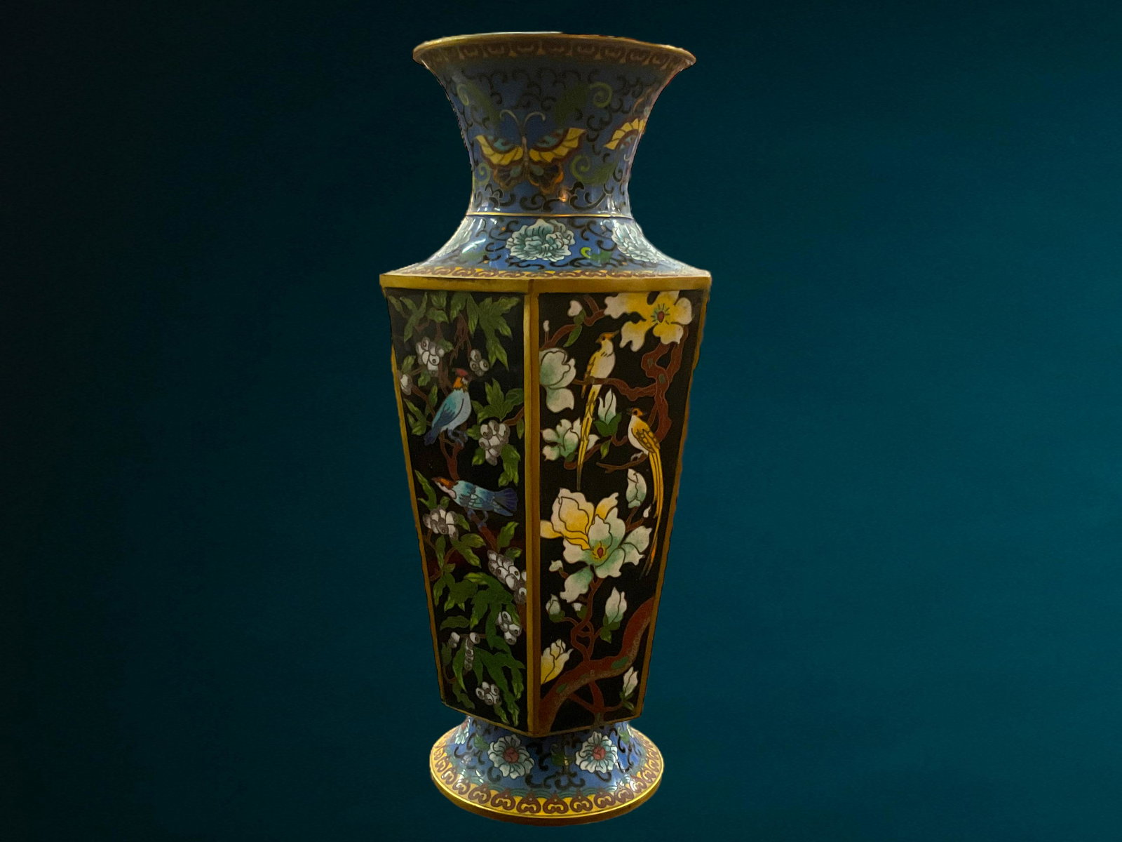 Chinese Hexagonal Cloisonne Vase (1 of 8)