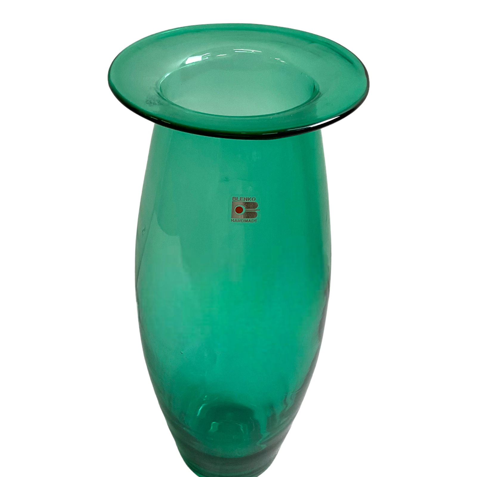 Blenko 1990s Art Glass Green Vase (1 of 6)