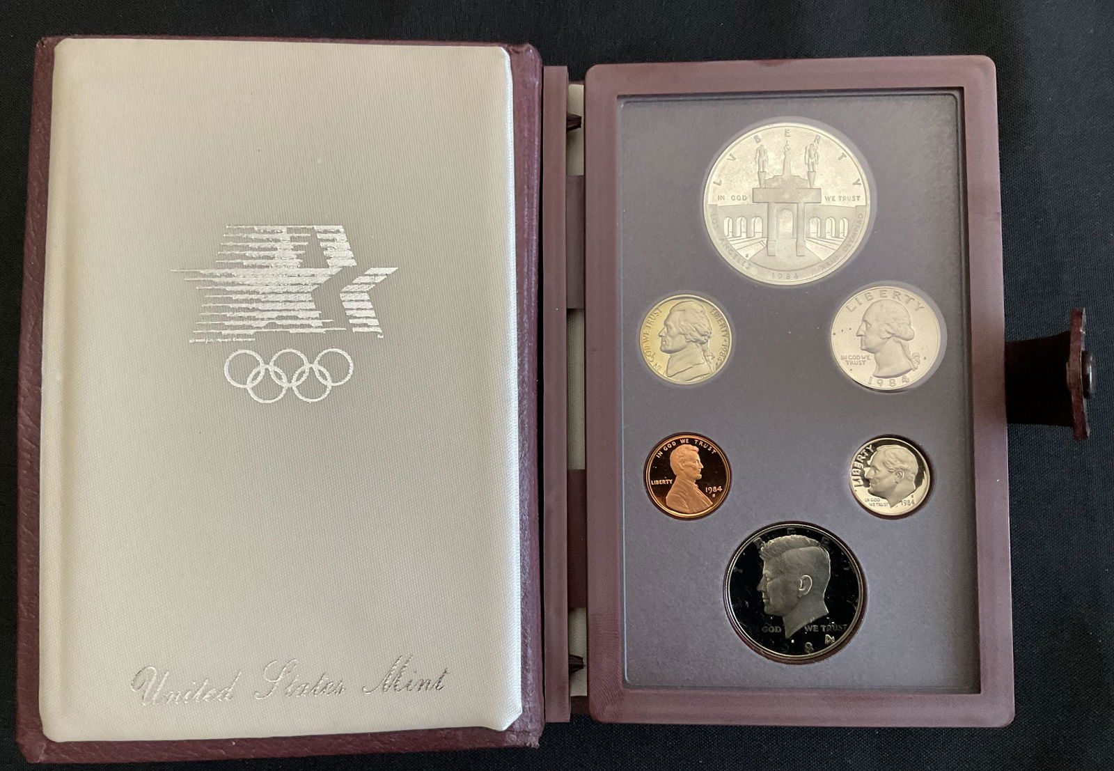 US Mint 1984 Olympics Prestige Proof Set with Olympic Silver Coin (1 of 6)