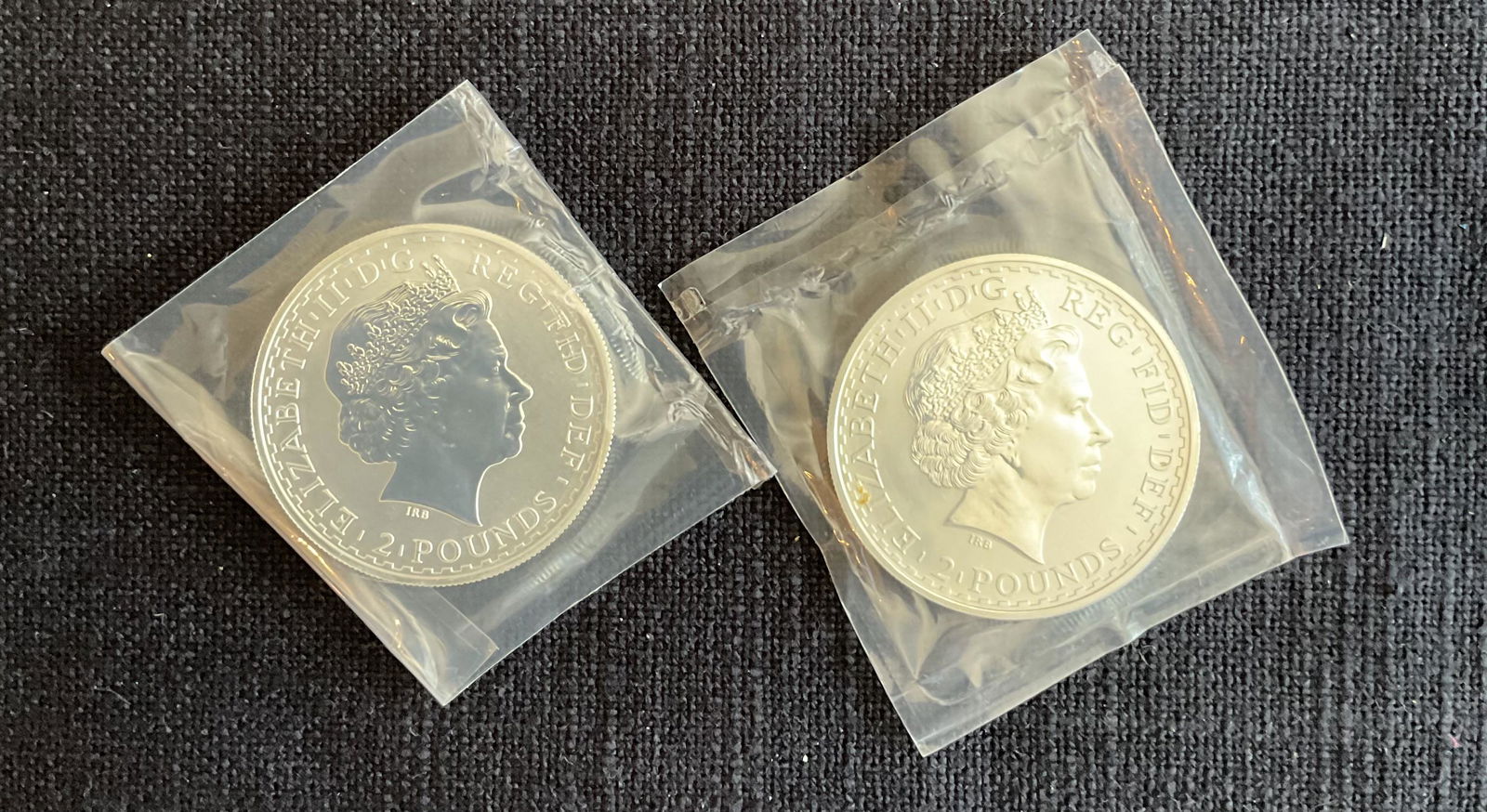 1998 and 1999 1 Ounce Fine Silver 2 Pound Coins Elizabeth II (1 of 4)