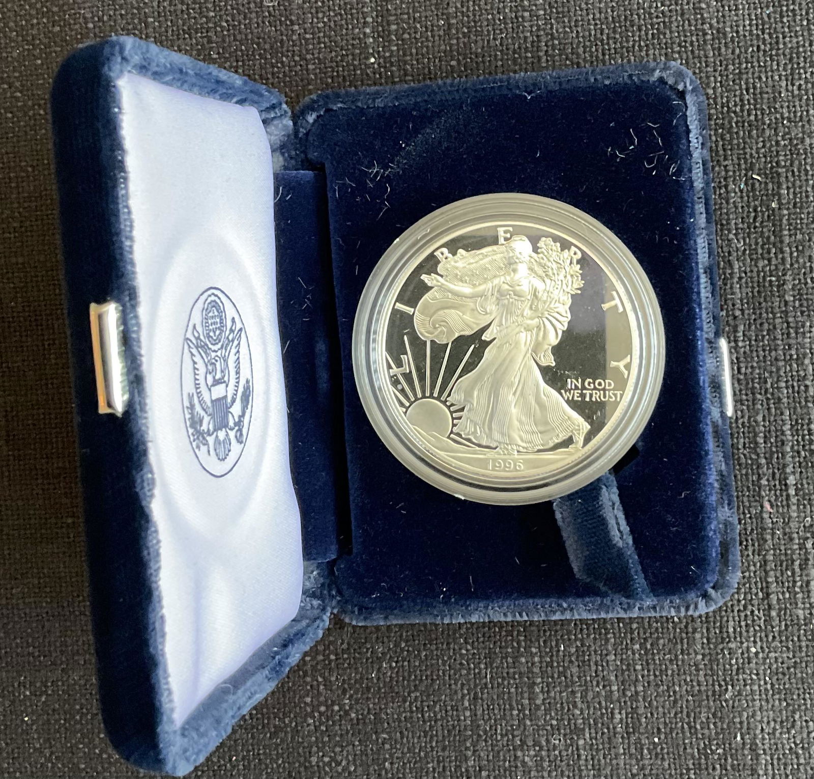 1996 P American Eagle One Troy Ounce Proof Silver Bullion Coin (1 of 3)