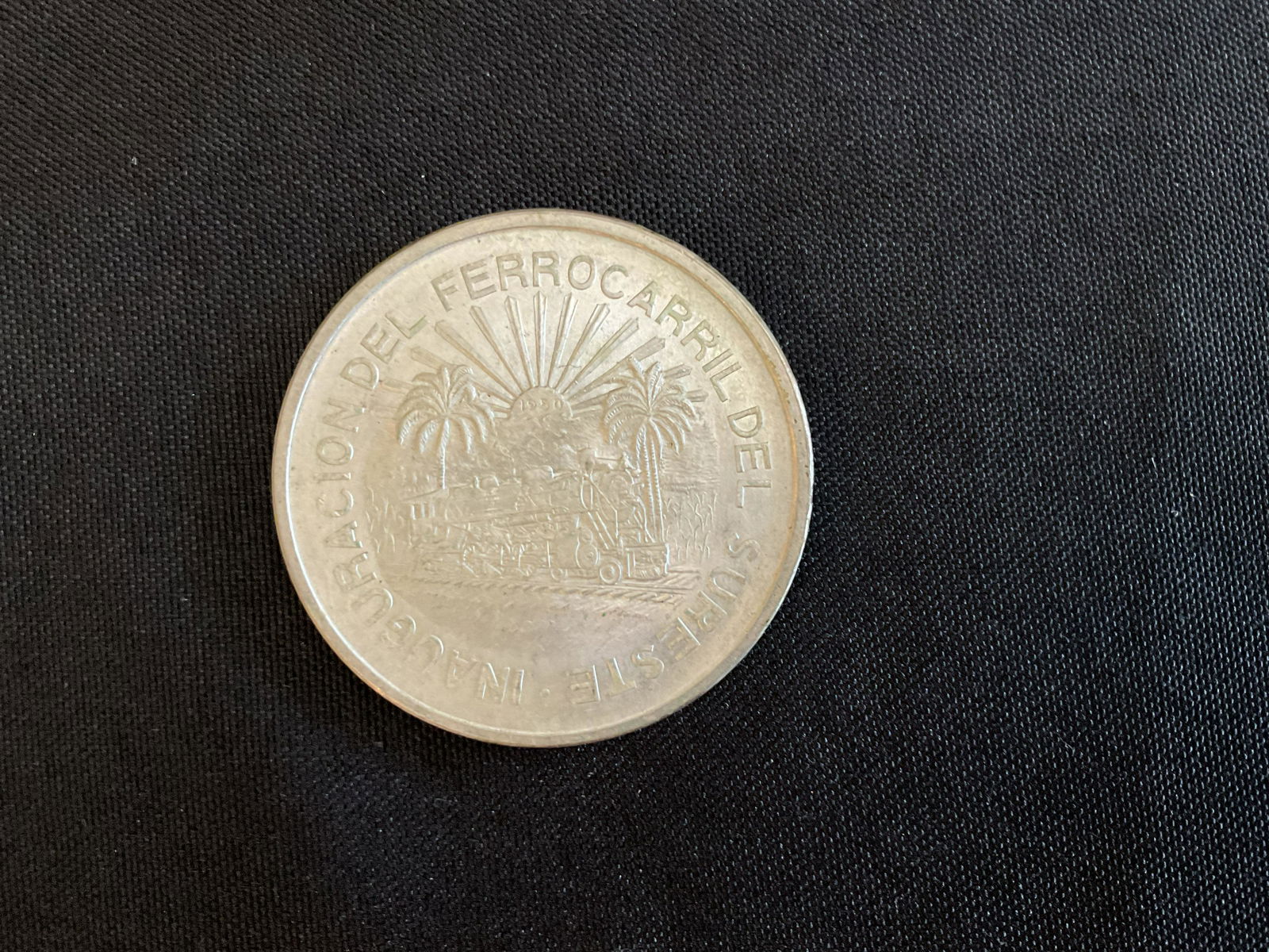 Mexico 1950 Silver Commemorative Coin Opening Southern Railway (1 of 3)