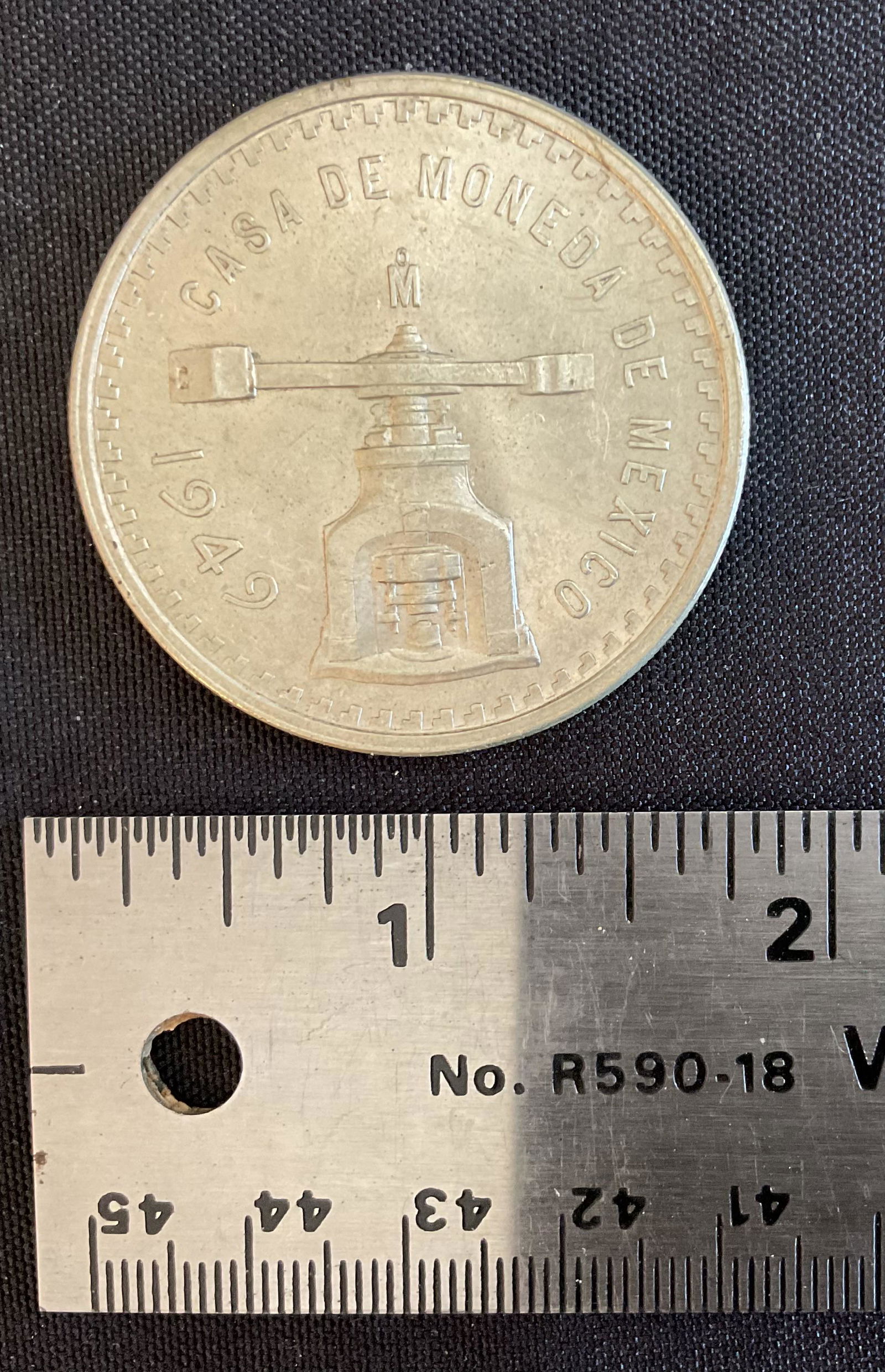 1949 Mexico 1 Onza Silver Coin (1 of 2)