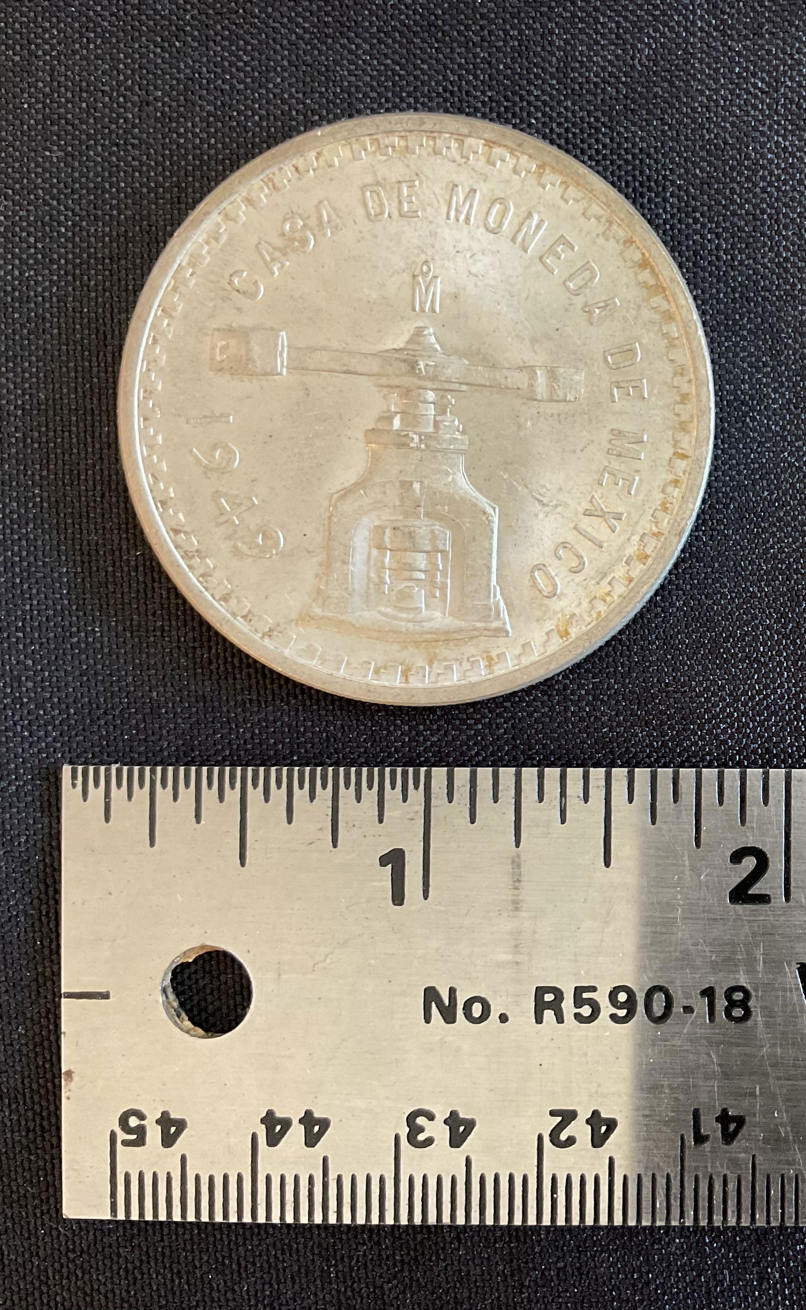 1949 Mexico 1 Onza Silver Coin (1 of 2)