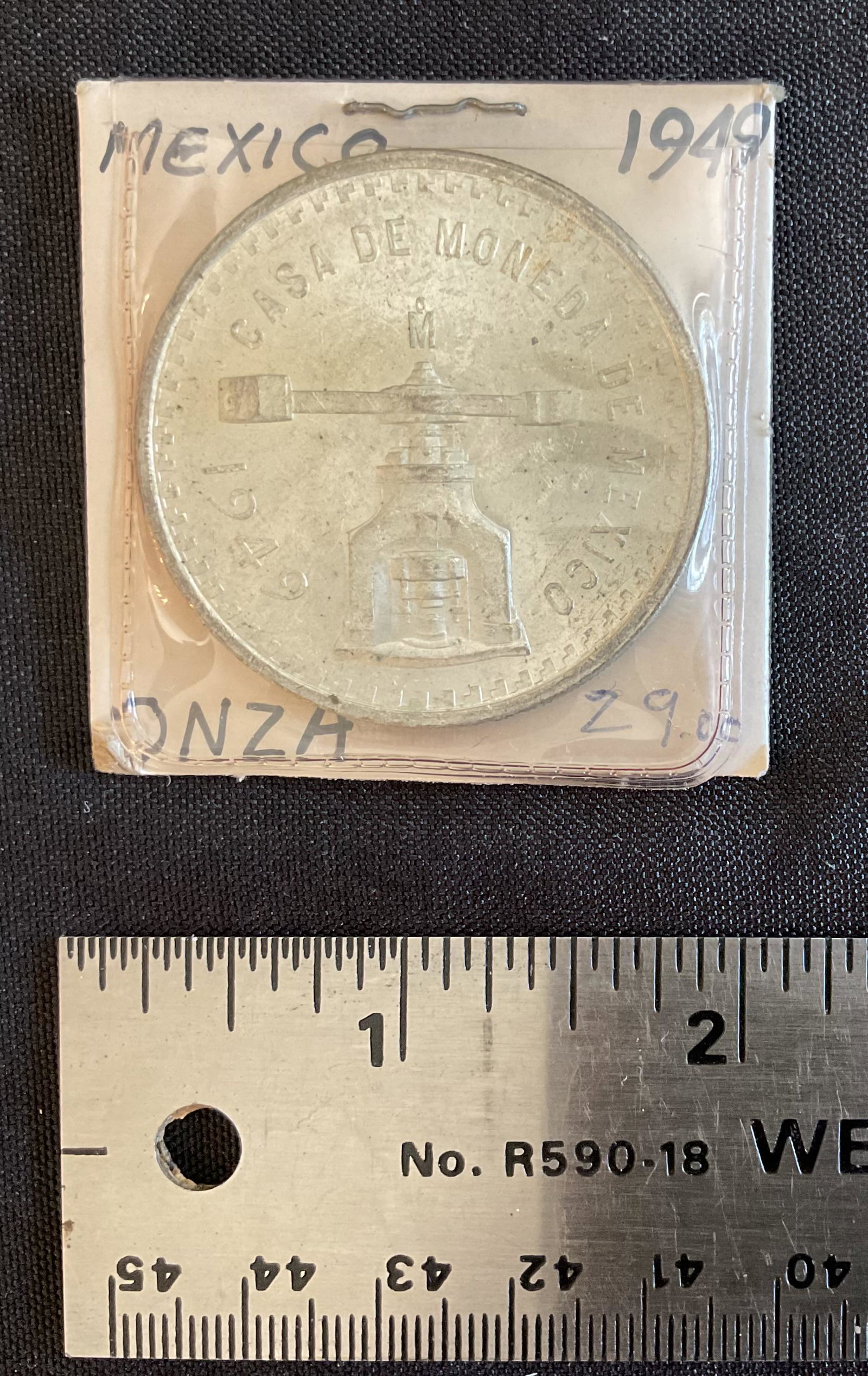 1949 Mexico 1 Onza Silver Coin (1 of 2)