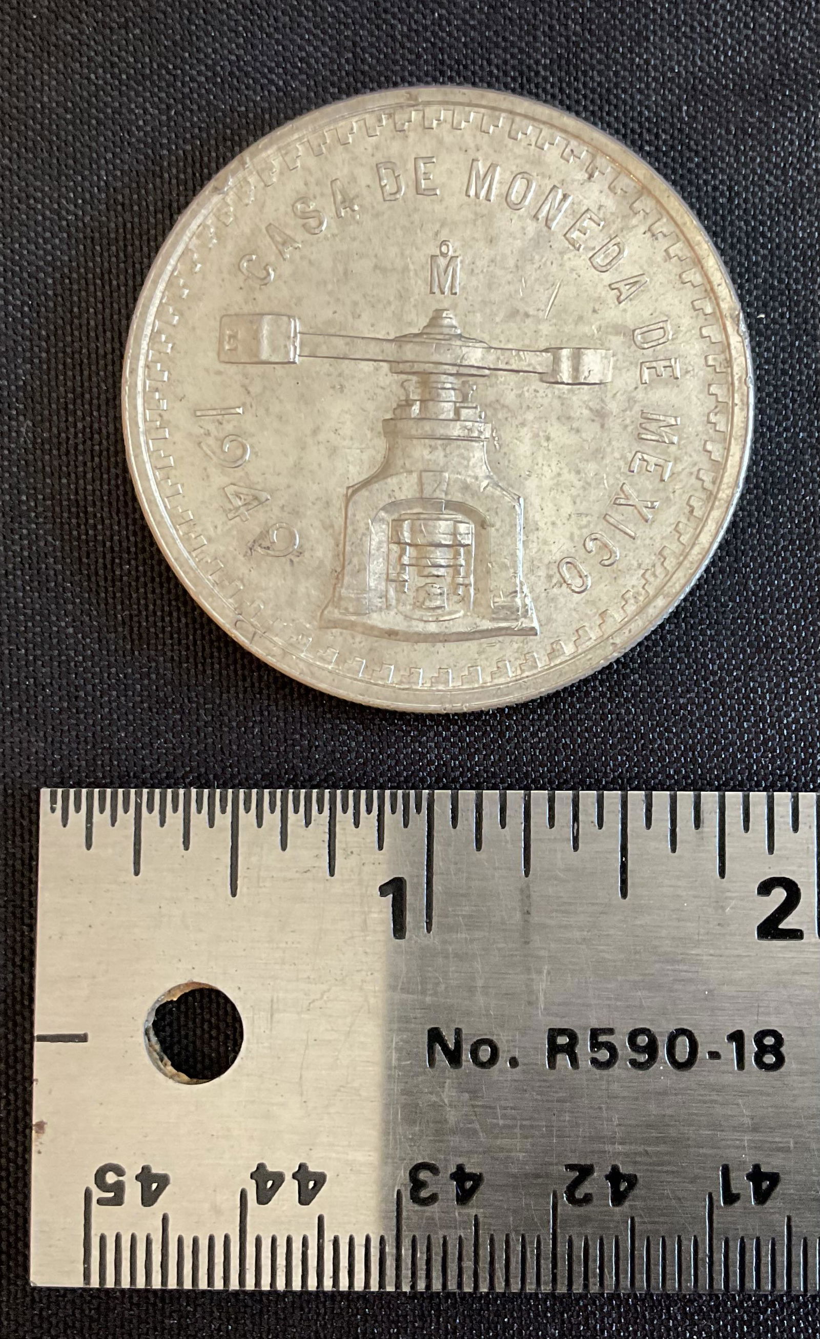 1949 Mexico 1 Onza Silver Coin (1 of 2)