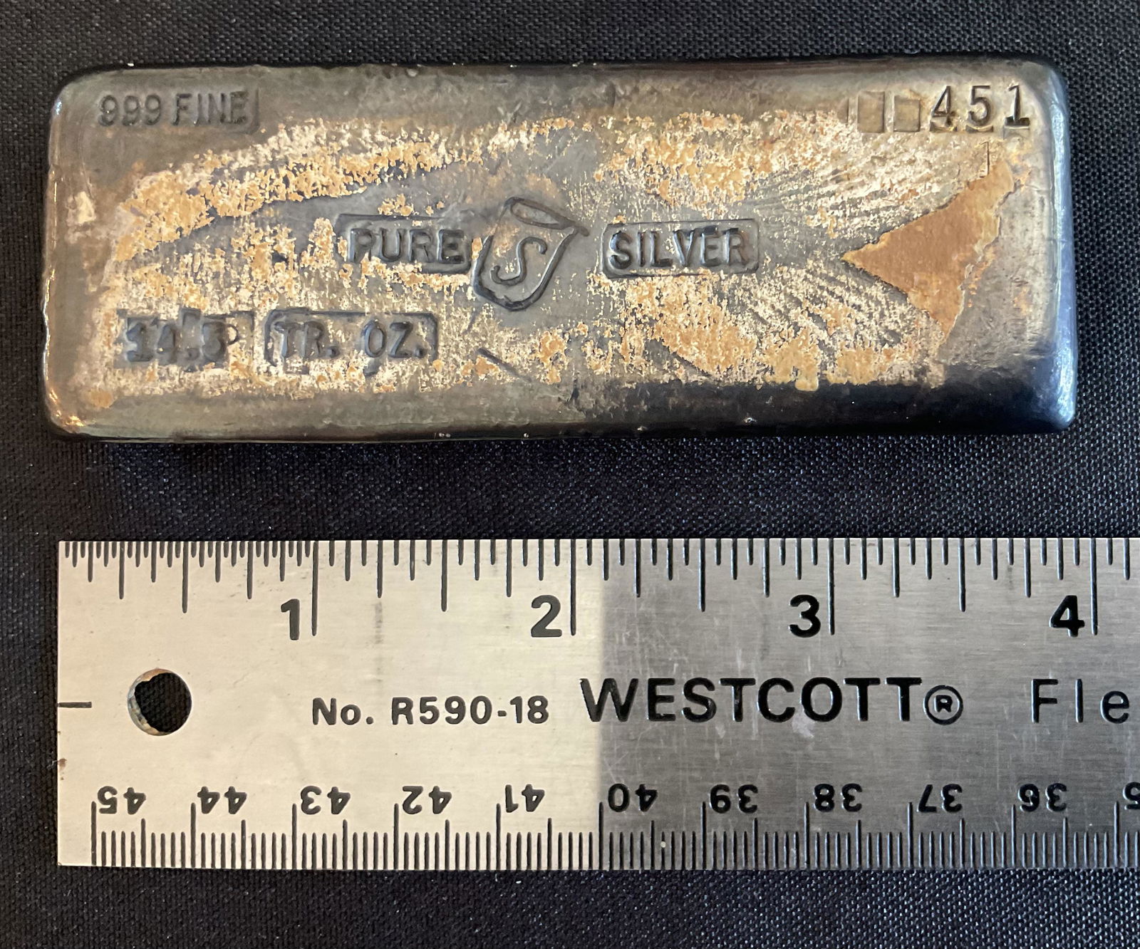 Silver Bar 450 g .999 Fine Stamped 14.5 TR OZ (1 of 9)