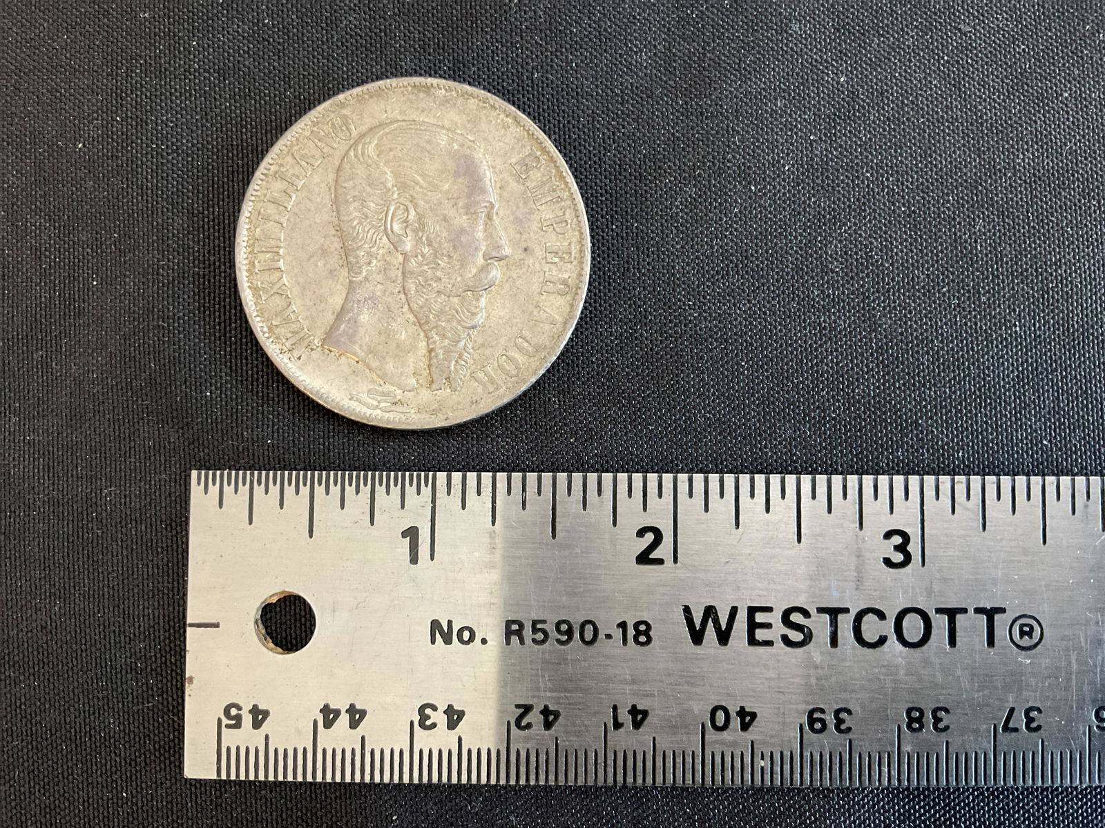 Mexico 1866 Mo 1 Peso Silver Coin Emperor Maximilian I (1 of 2)